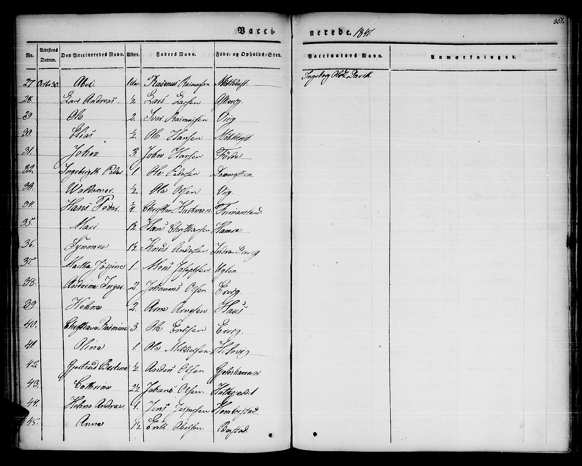 Davik sokneprestembete, AV/SAB-A-79701/H/Haa/Haaa/L0004: Ministerialbok nr. A 4, 1830-1849, s. 351