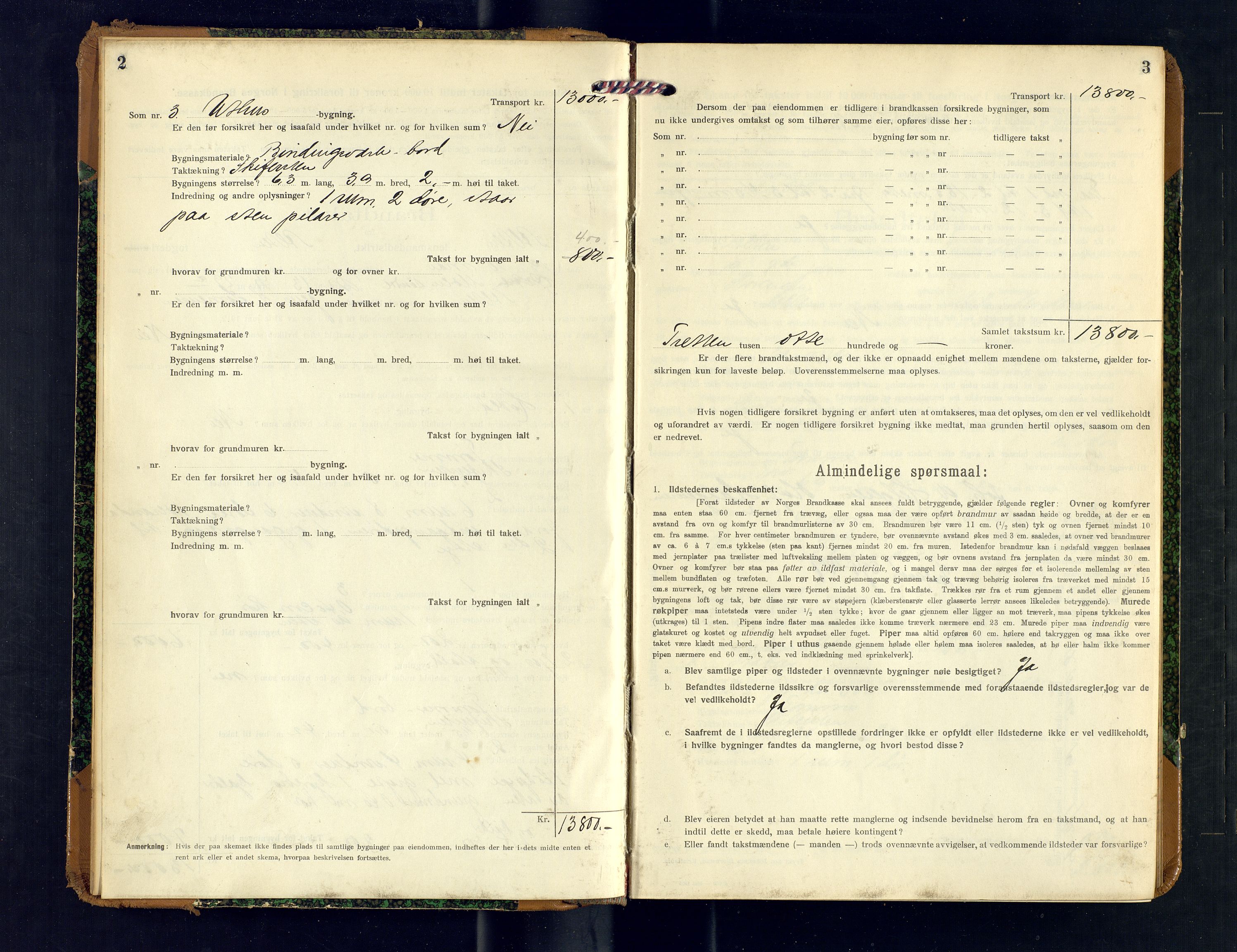 Alta lensmannskontor, AV/SATØ-S-1165/O/Ob/L0173: Branntakstprotokoll, 1919-1921, s. 2-3