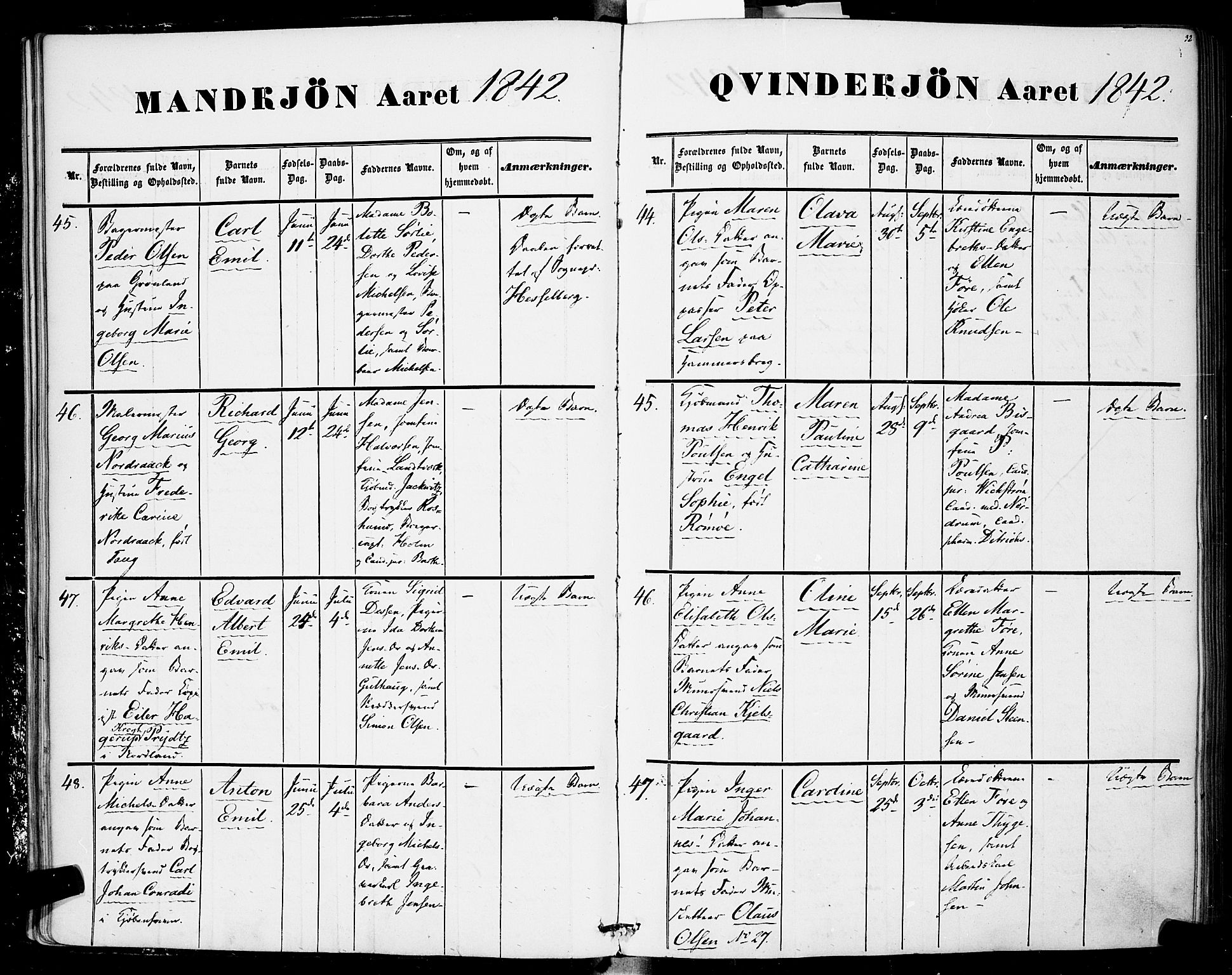 Rikshospitalet prestekontor Kirkebøker, AV/SAO-A-10309b/F/L0003: Ministerialbok nr. 3, 1841-1853, s. 32