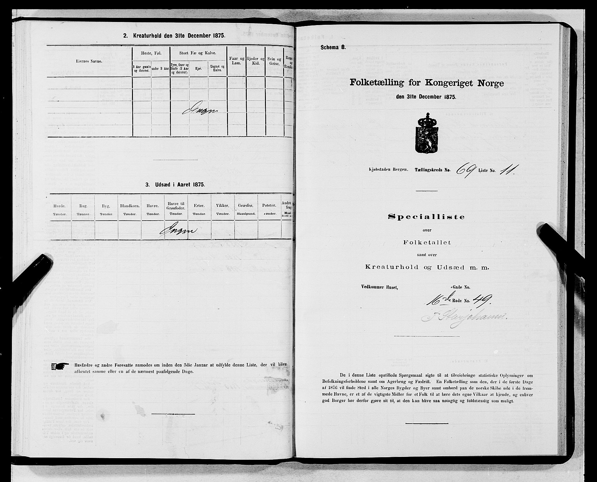 SAB, Folketelling 1875 for 1301 Bergen kjøpstad, 1875, s. 3677