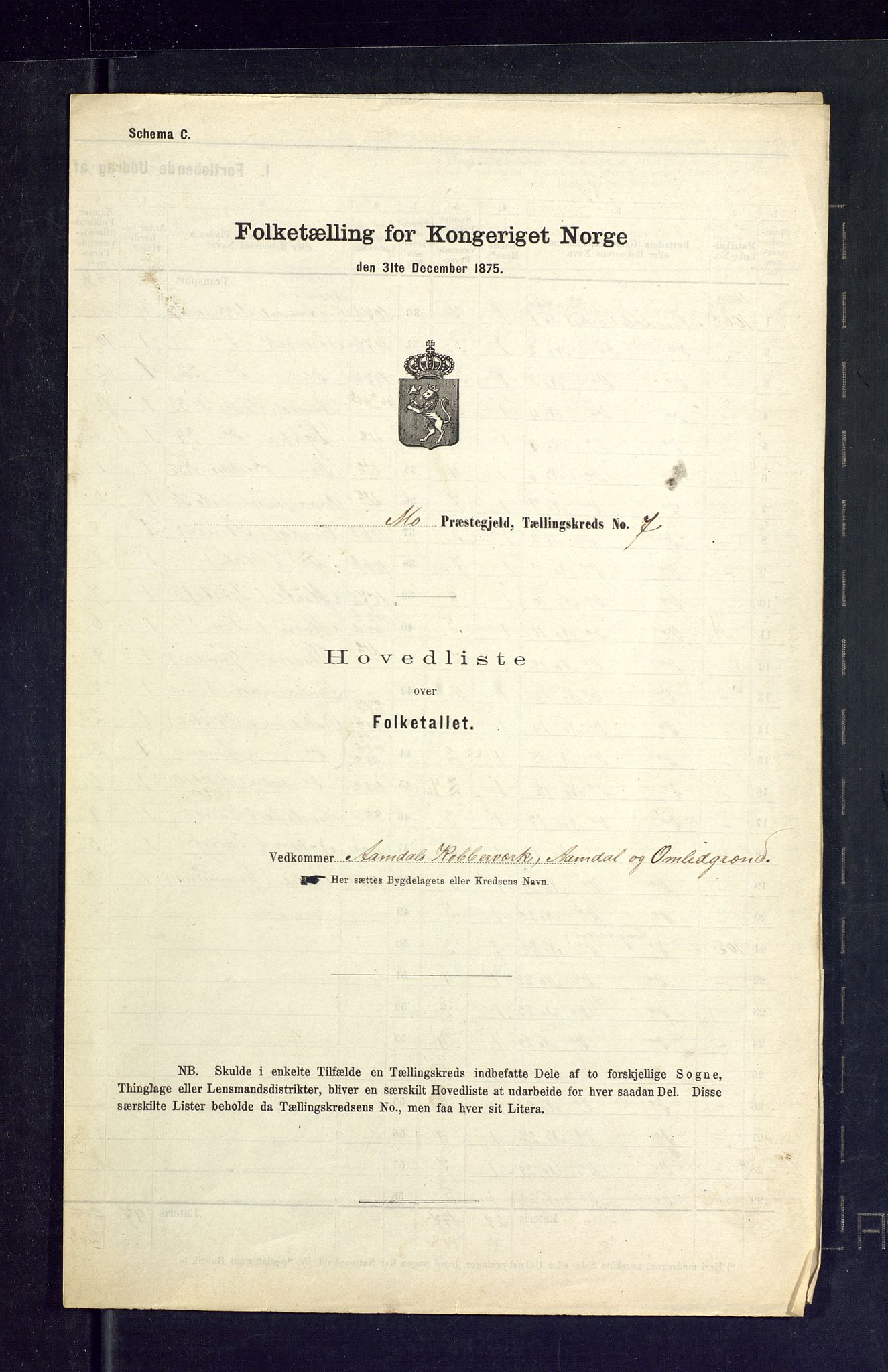 SAKO, Folketelling 1875 for 0832P Mo prestegjeld, 1875, s. 26