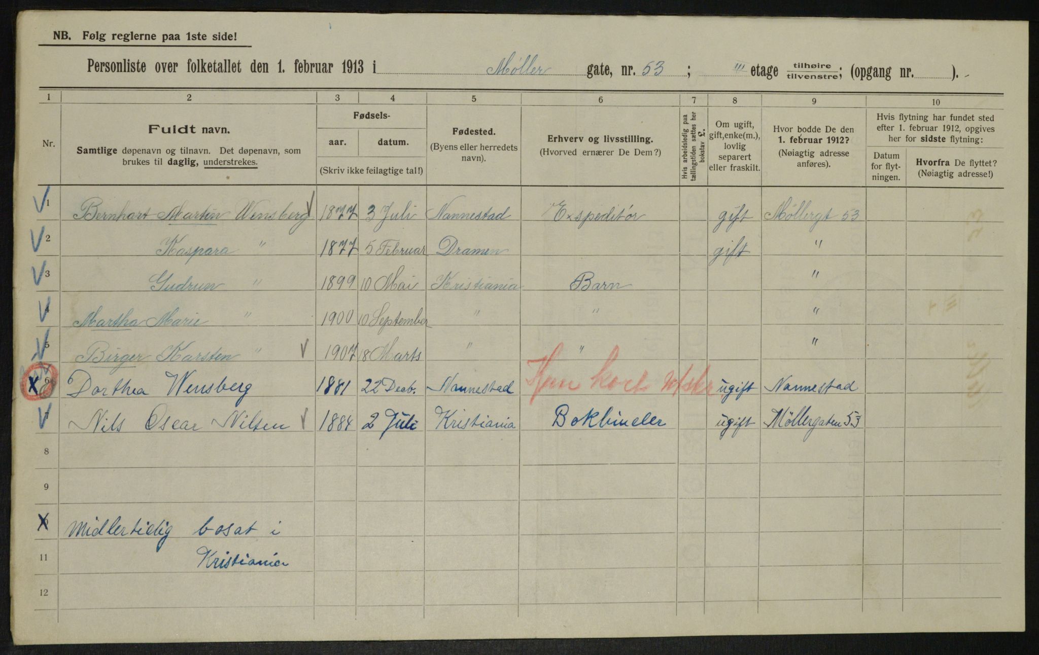 OBA, Kommunal folketelling 1.2.1913 for Kristiania, 1913, s. 68975