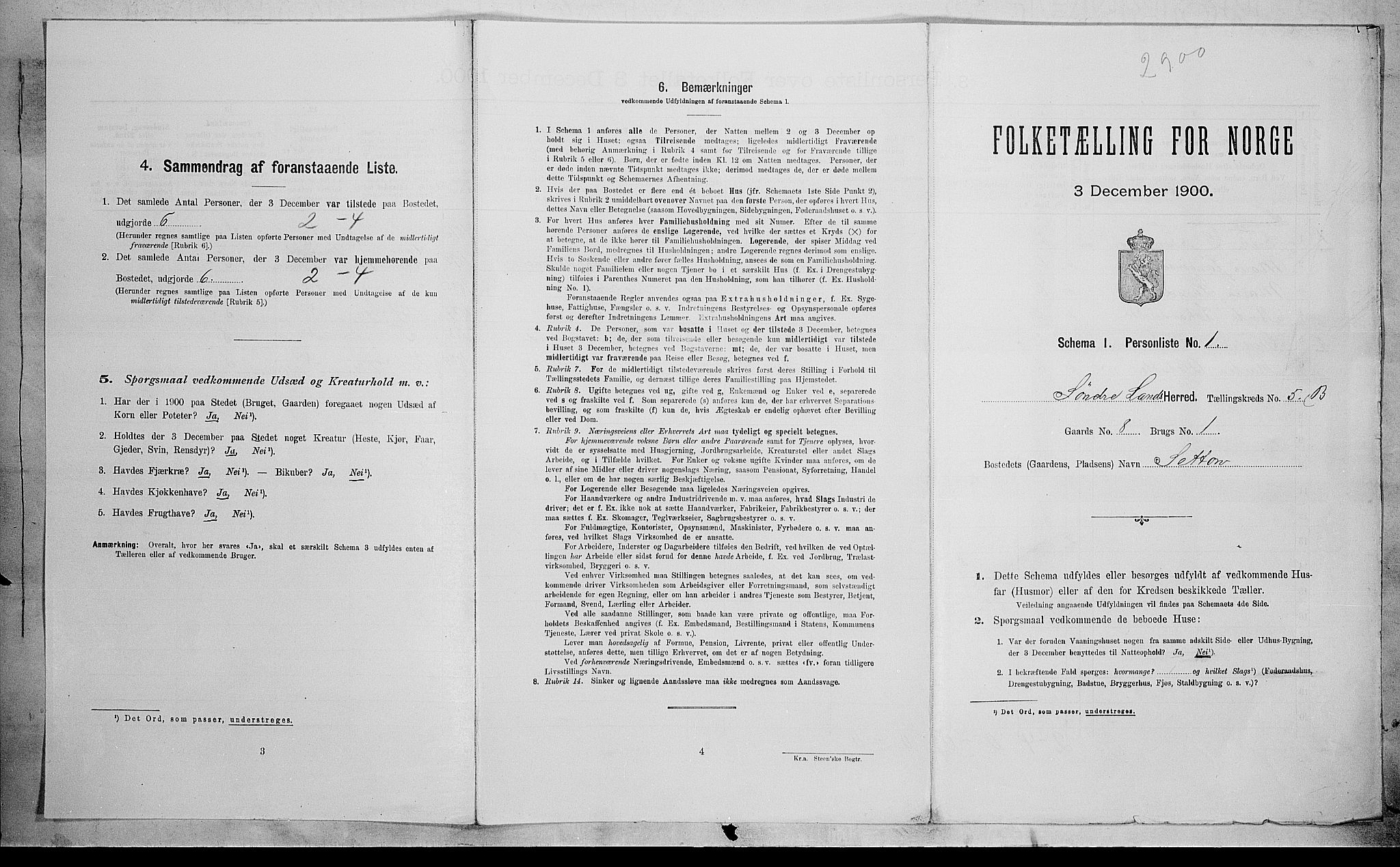 SAH, Folketelling 1900 for 0536 Søndre Land herred, 1900, s. 669