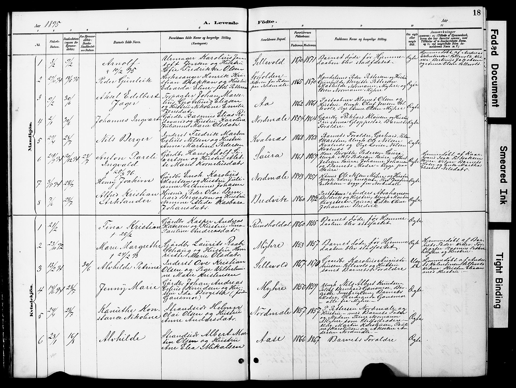 Ministerialprotokoller, klokkerbøker og fødselsregistre - Nordland, SAT/A-1459/897/L1413: Klokkerbok nr. 897C03, 1887-1903, s. 18