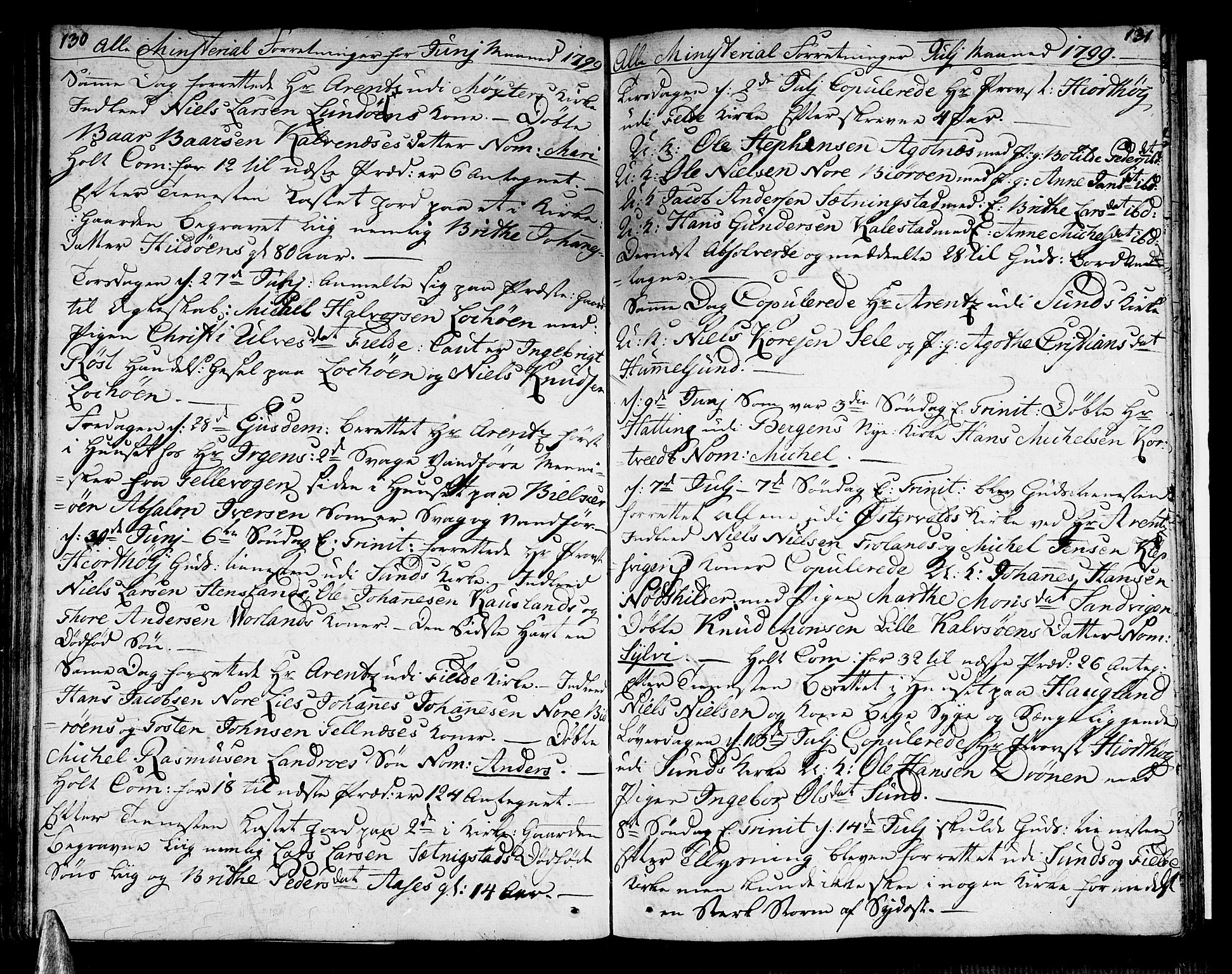 Sund sokneprestembete, AV/SAB-A-99930: Ministerialbok nr. A 7, 1796-1815, s. 130-131