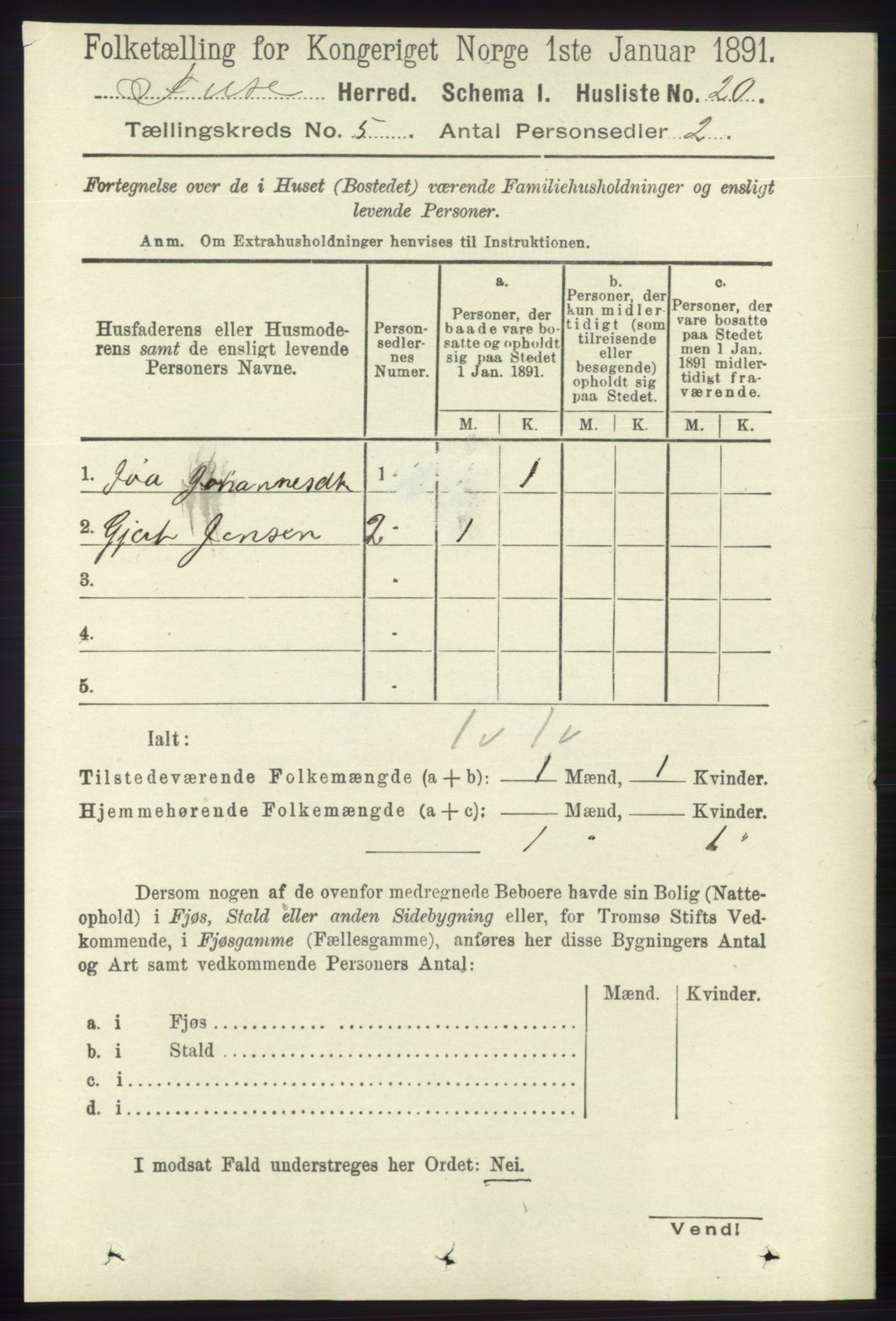 RA, Folketelling 1891 for 1241 Fusa herred, 1891, s. 879