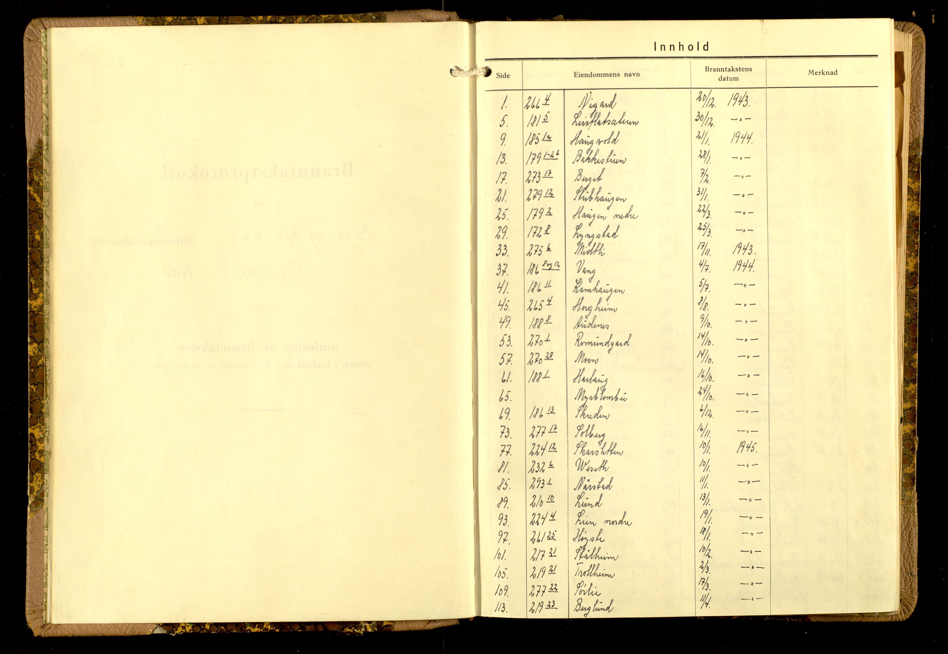 Norges Brannkasse, Sel og Heidal, AV/SAH-NBRANH-034/F/L0014: Branntakstprotokoll, 1943-1948