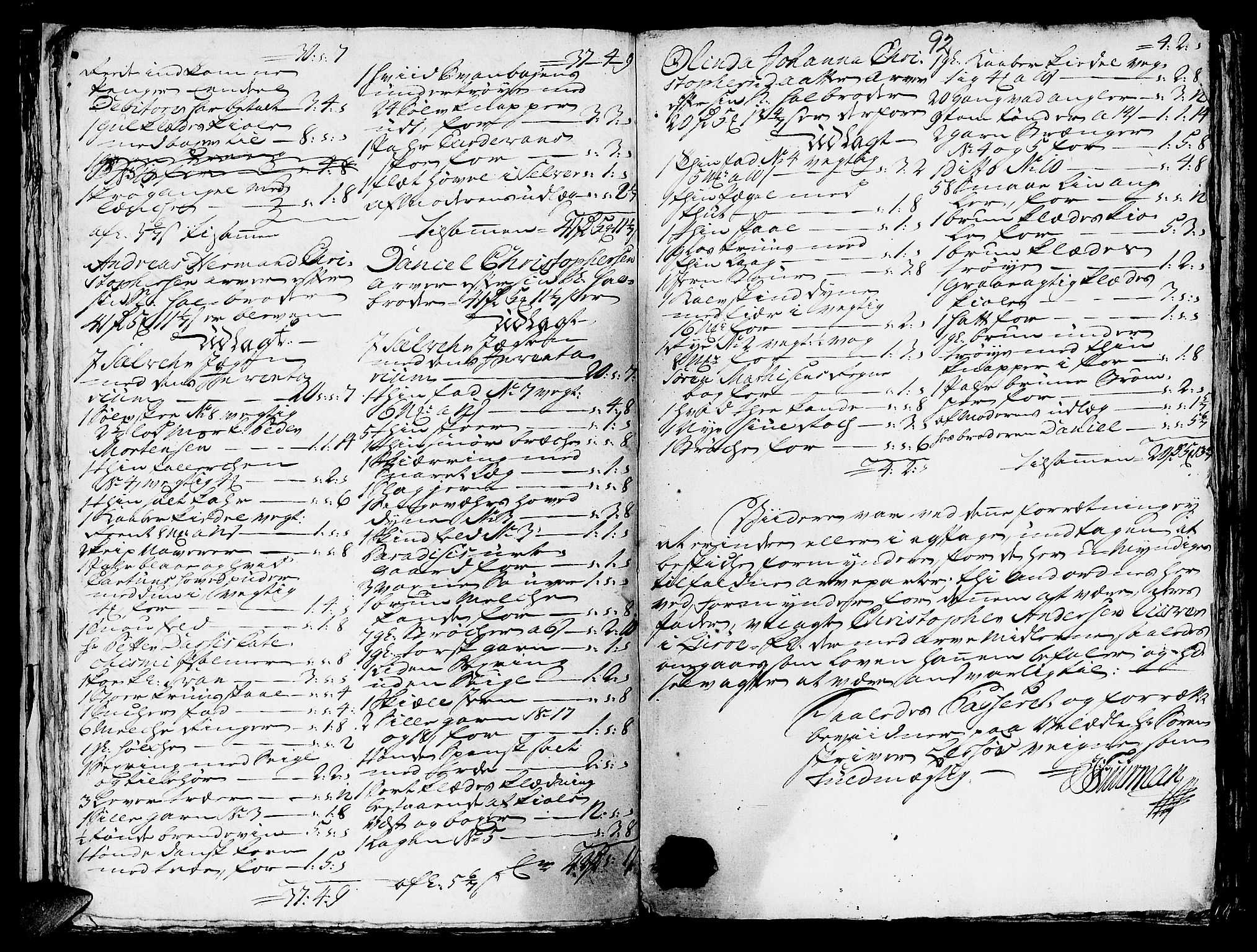 Helgeland sorenskriveri, AV/SAT-A-0004/3/3A/L0041: Konseptprotokoll 26, 1758, s. 91b-92a