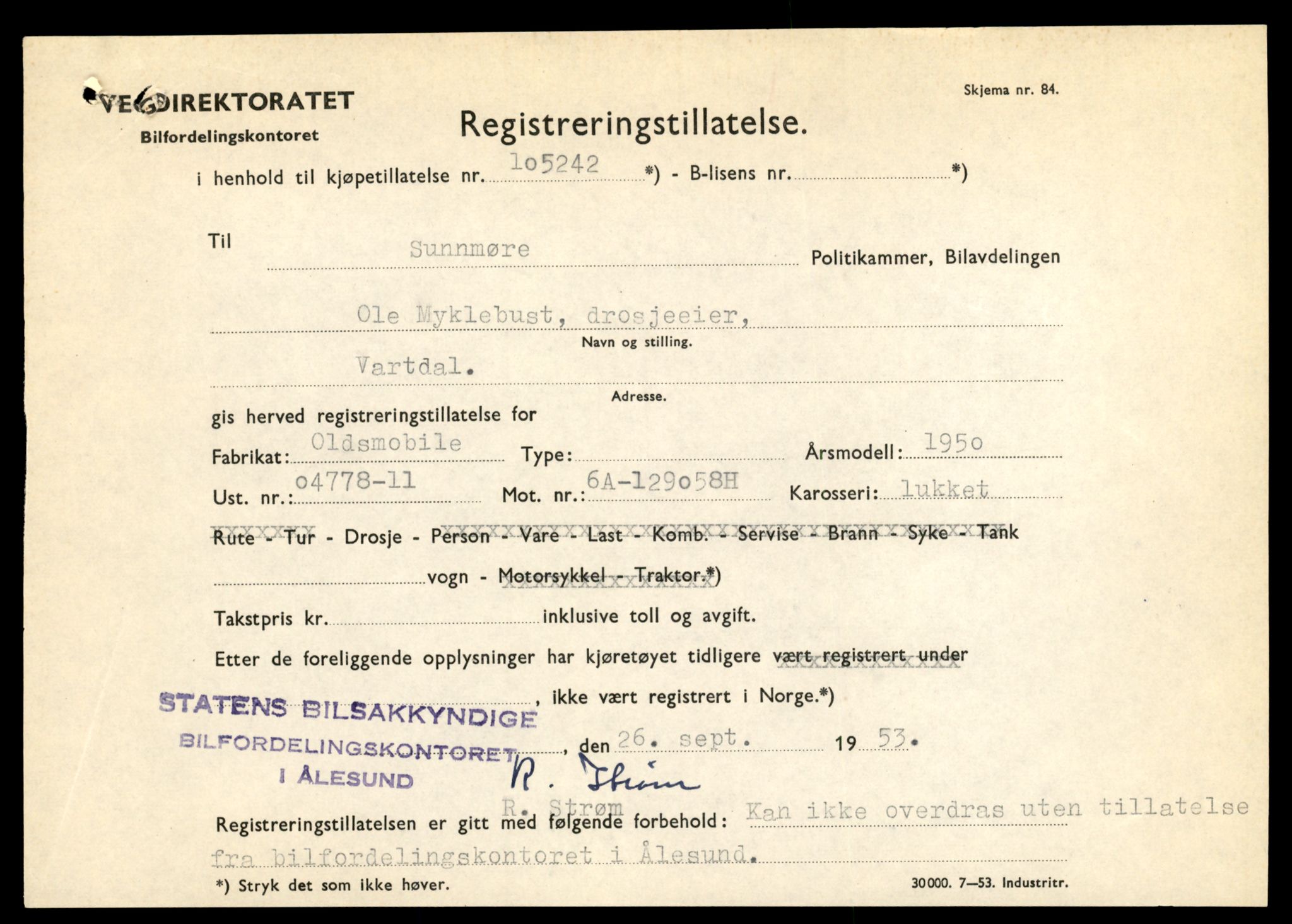 Møre og Romsdal vegkontor - Ålesund trafikkstasjon, AV/SAT-A-4099/F/Fe/L0045: Registreringskort for kjøretøy T 14320 - T 14444, 1927-1998, s. 2645