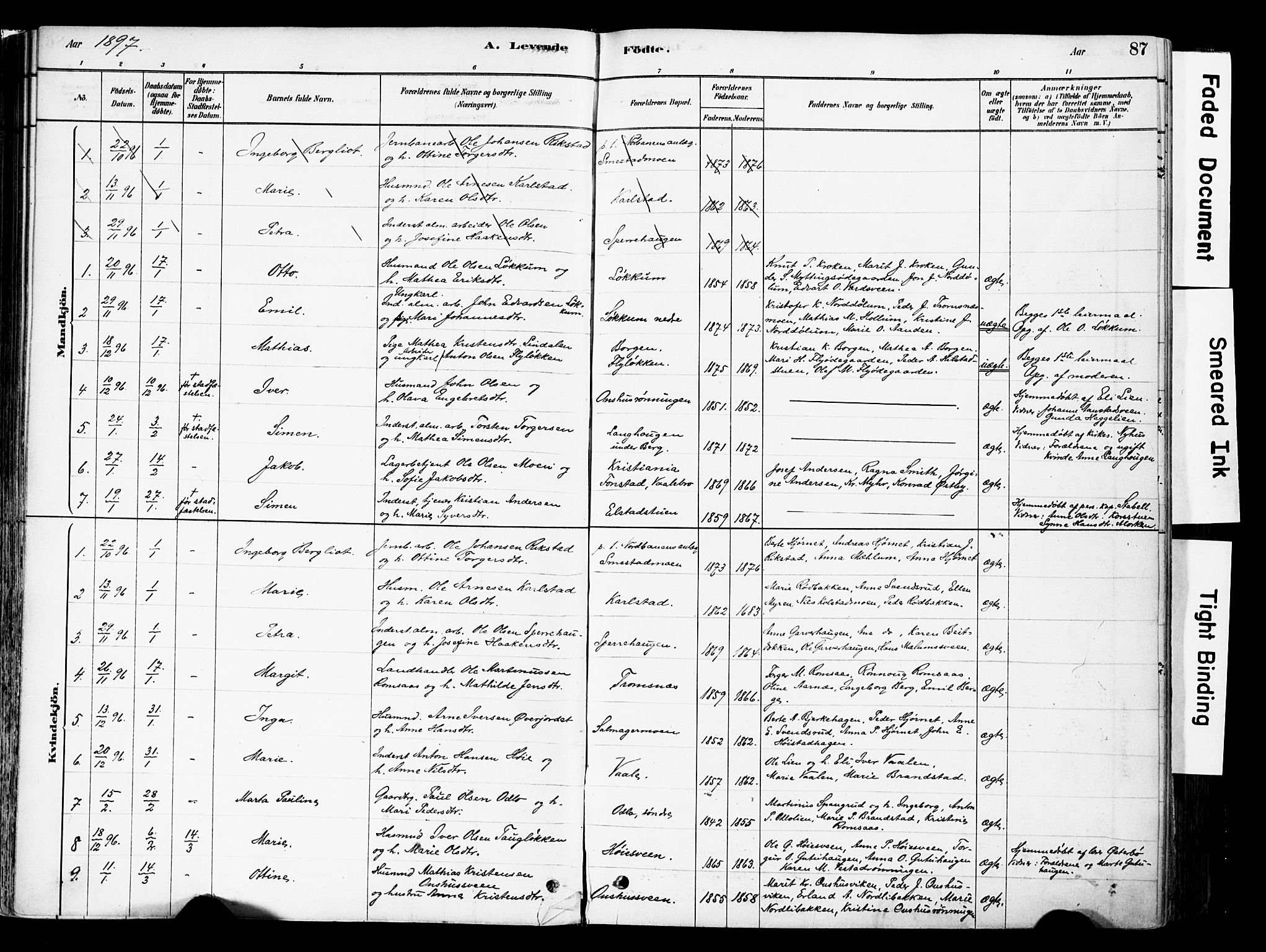 Ringebu prestekontor, AV/SAH-PREST-082/H/Ha/Haa/L0008: Ministerialbok nr. 8, 1878-1898, s. 87