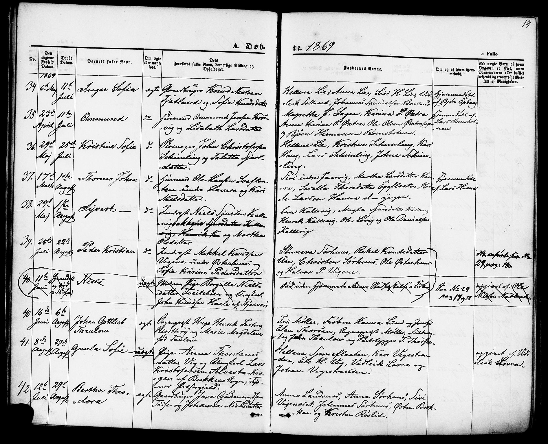 Jelsa sokneprestkontor, AV/SAST-A-101842/01/IV: Ministerialbok nr. A 8, 1867-1883, s. 19