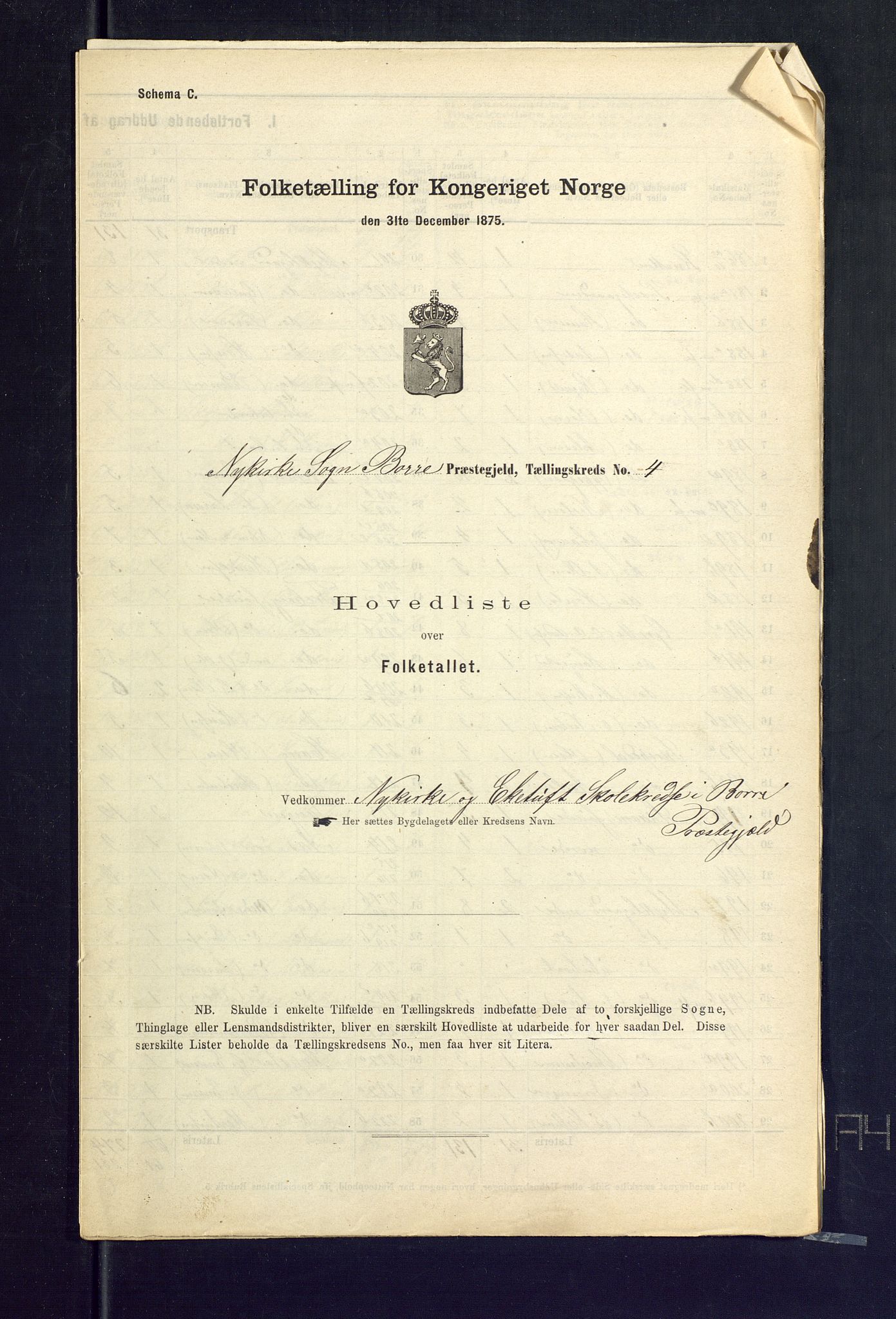 SAKO, Folketelling 1875 for 0717L Borre prestegjeld, Borre sokn og Nykirke sokn, 1875, s. 21