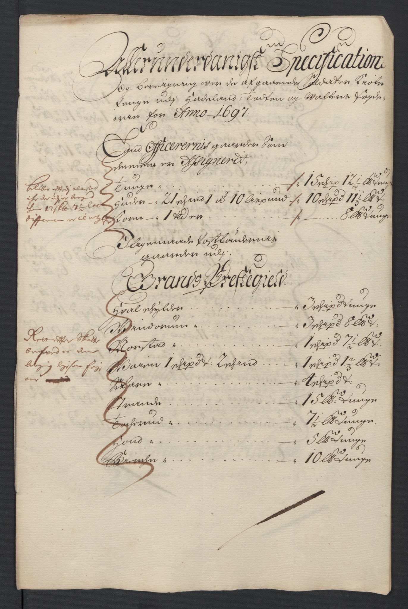 Rentekammeret inntil 1814, Reviderte regnskaper, Fogderegnskap, AV/RA-EA-4092/R18/L1295: Fogderegnskap Hadeland, Toten og Valdres, 1697, s. 232