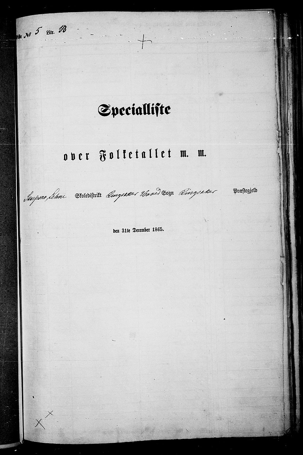 RA, Folketelling 1865 for 0412P Ringsaker prestegjeld, 1865, s. 126