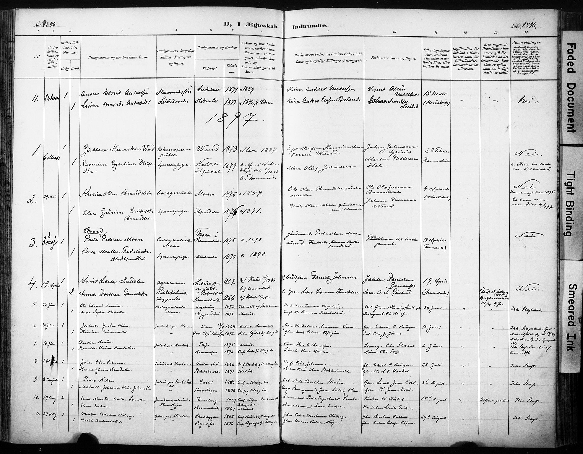 Ministerialprotokoller, klokkerbøker og fødselsregistre - Sør-Trøndelag, AV/SAT-A-1456/616/L0411: Ministerialbok nr. 616A08, 1894-1906