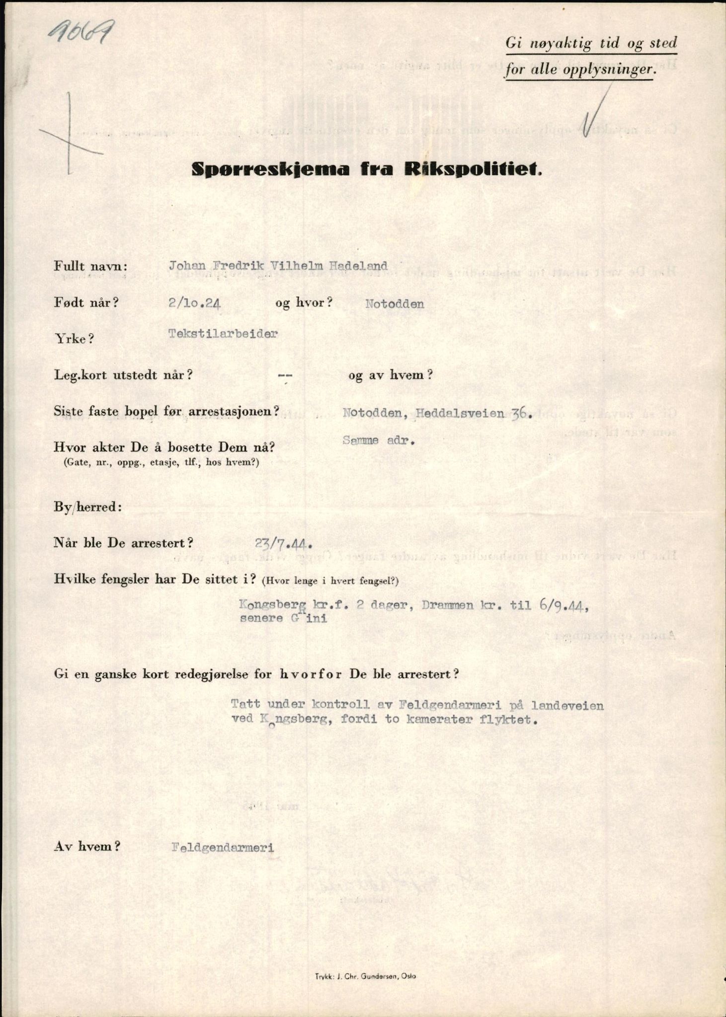 Rikspolitisjefen, AV/RA-S-1560/L/L0005: Gidske, Peder Martin -  Hansell, Georg, 1940-1945, s. 761