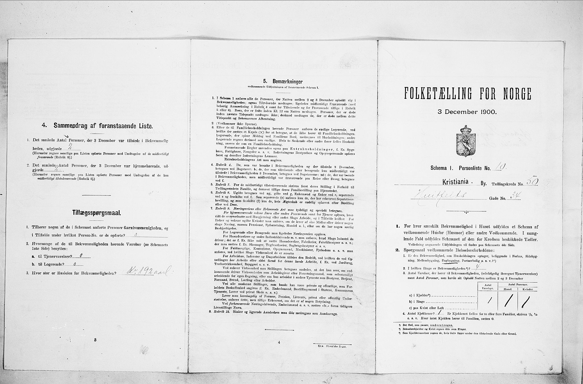 SAO, Folketelling 1900 for 0301 Kristiania kjøpstad, 1900, s. 39578