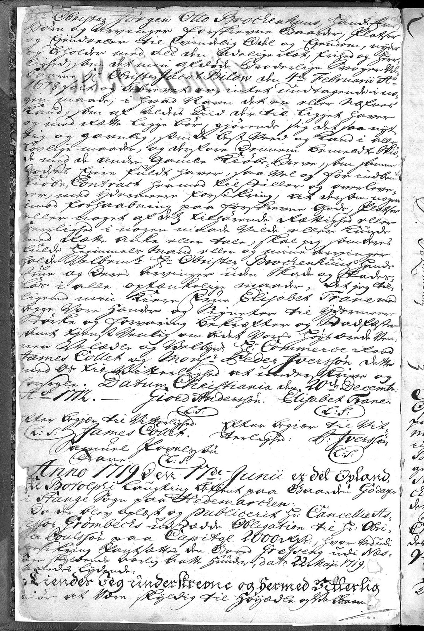 Oplandenes lagstol, SAH/LAGSTOL-001/H/Hb/L0001: Pantebok nr. 1, 1713-1797, s. 1b
