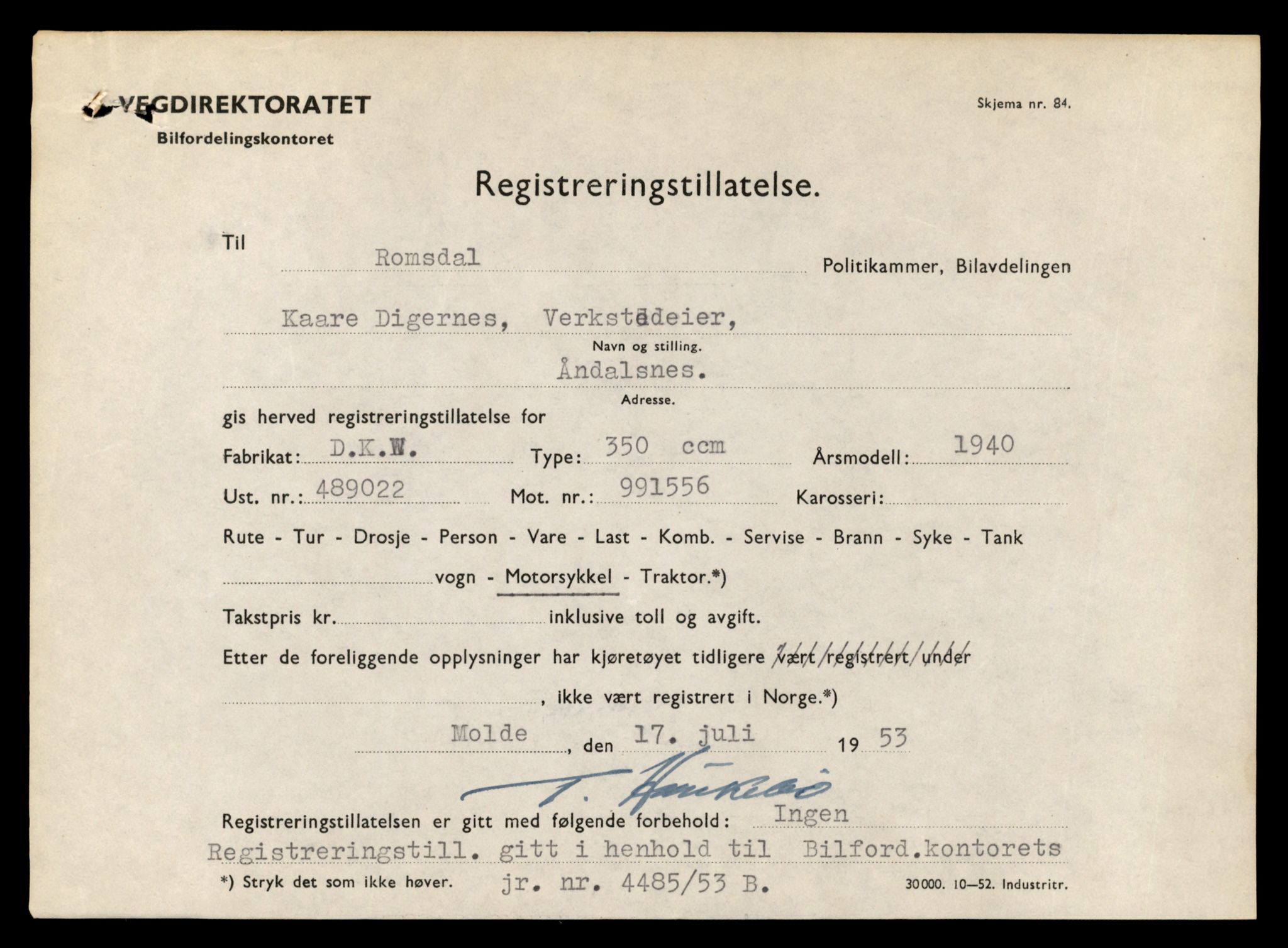 Møre og Romsdal vegkontor - Ålesund trafikkstasjon, AV/SAT-A-4099/F/Fe/L0037: Registreringskort for kjøretøy T 13031 - T 13179, 1927-1998, s. 789