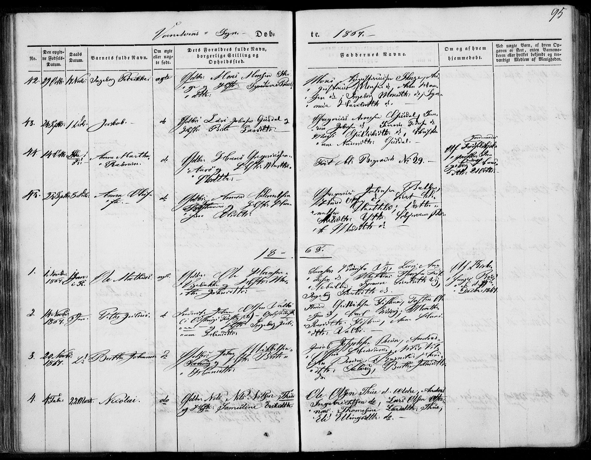 Ministerialprotokoller, klokkerbøker og fødselsregistre - Møre og Romsdal, AV/SAT-A-1454/501/L0006: Ministerialbok nr. 501A06, 1844-1868, s. 95
