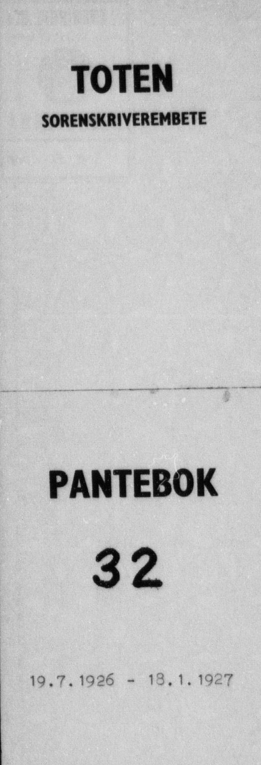 Toten tingrett, AV/SAH-TING-006/H/Hb/Hba/L0032: Pantebok nr. 32, 1926-1927