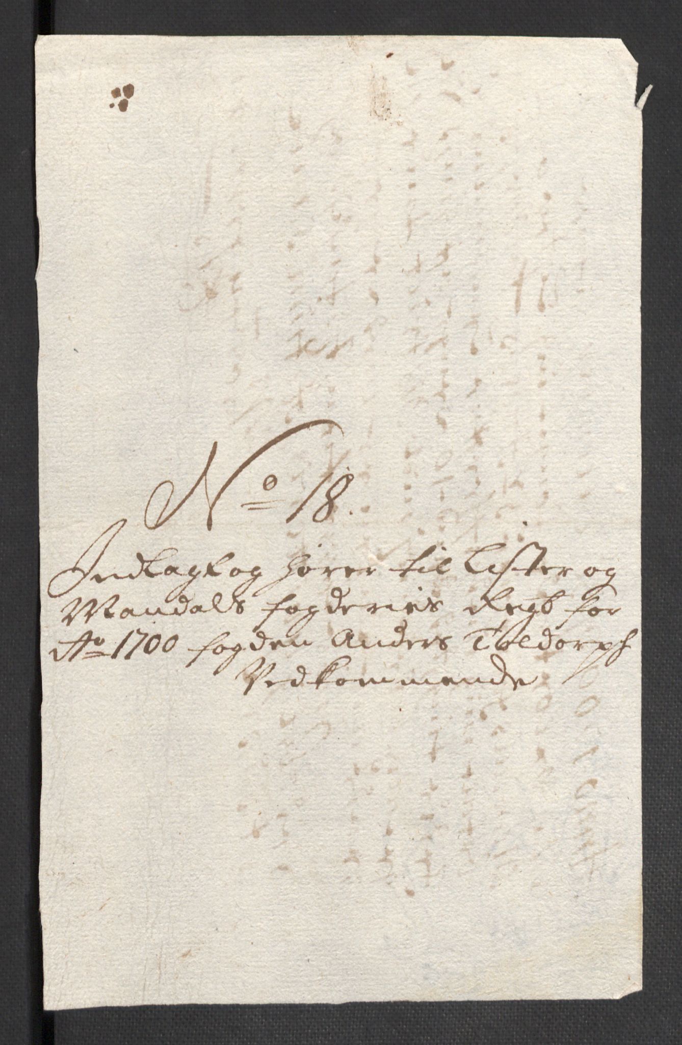 Rentekammeret inntil 1814, Reviderte regnskaper, Fogderegnskap, RA/EA-4092/R43/L2548: Fogderegnskap Lista og Mandal, 1700, s. 179