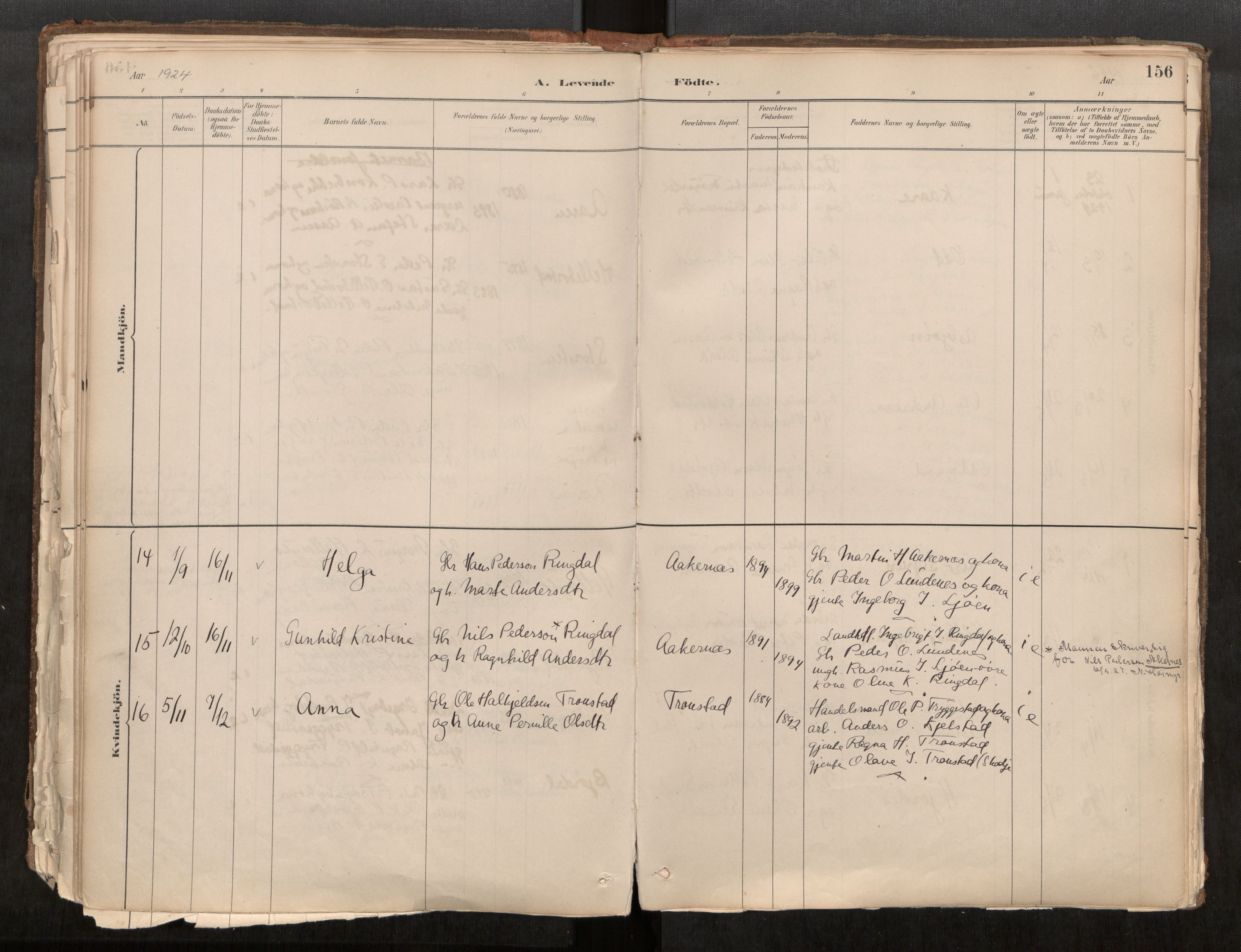 Sunnylven sokneprestkontor, AV/SAT-A-1007/H/Ha/Haa/L0002: Ministerialbok nr. 517A09, 1882-1939, s. 156
