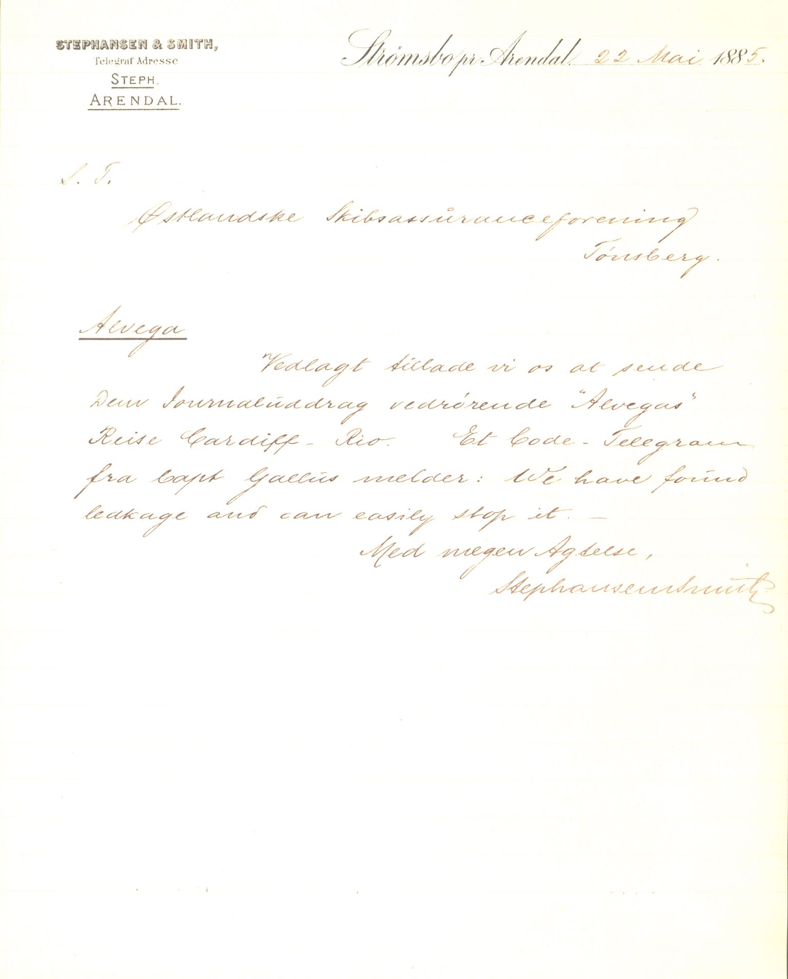 Pa 63 - Østlandske skibsassuranceforening, VEMU/A-1079/G/Ga/L0018/0003: Havaridokumenter / Gazelle, Gambetta, Hildur, Botvid, Alvega, America, 1885, s. 16