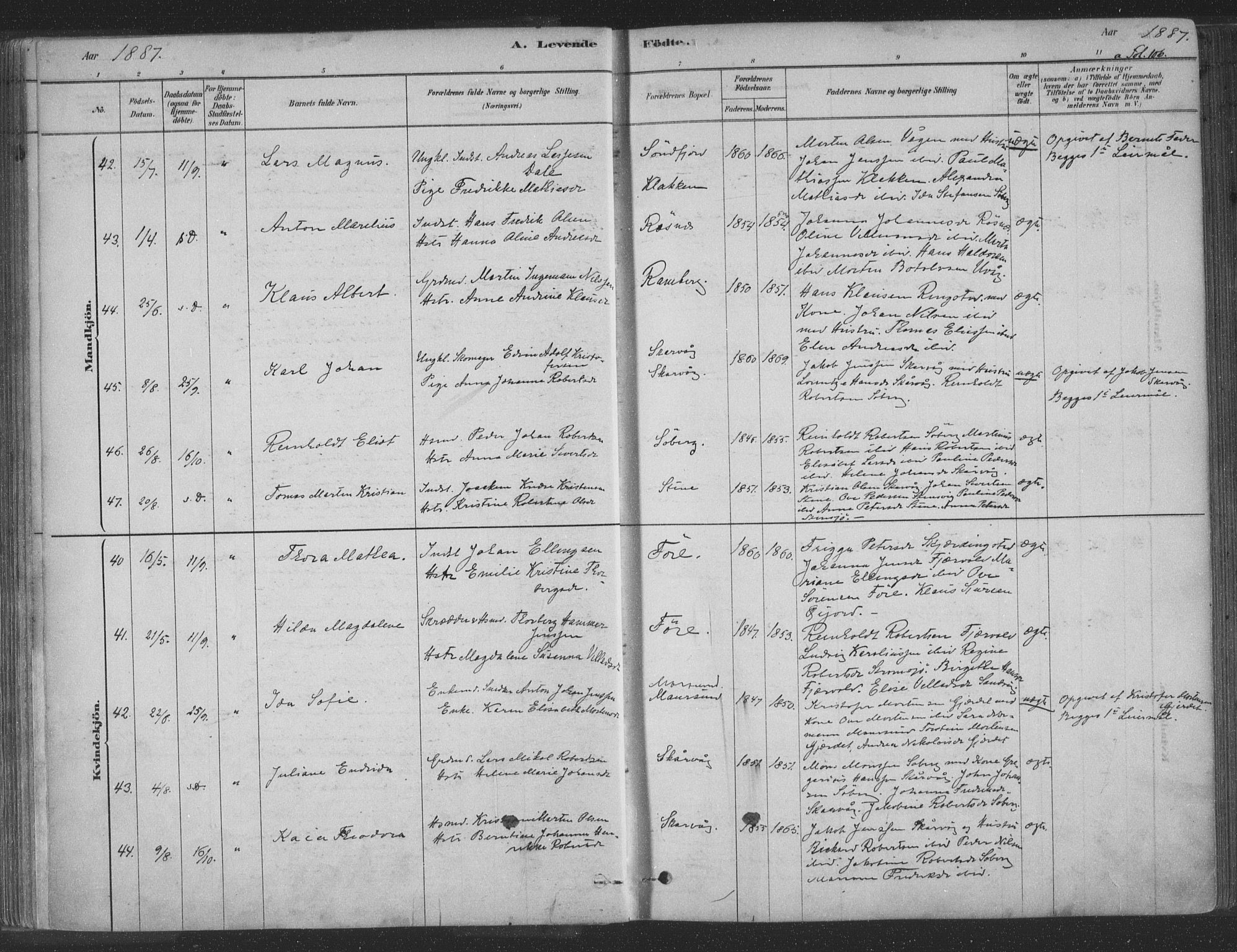 Ministerialprotokoller, klokkerbøker og fødselsregistre - Nordland, AV/SAT-A-1459/891/L1302: Ministerialbok nr. 891A07, 1878-1895, s. 106