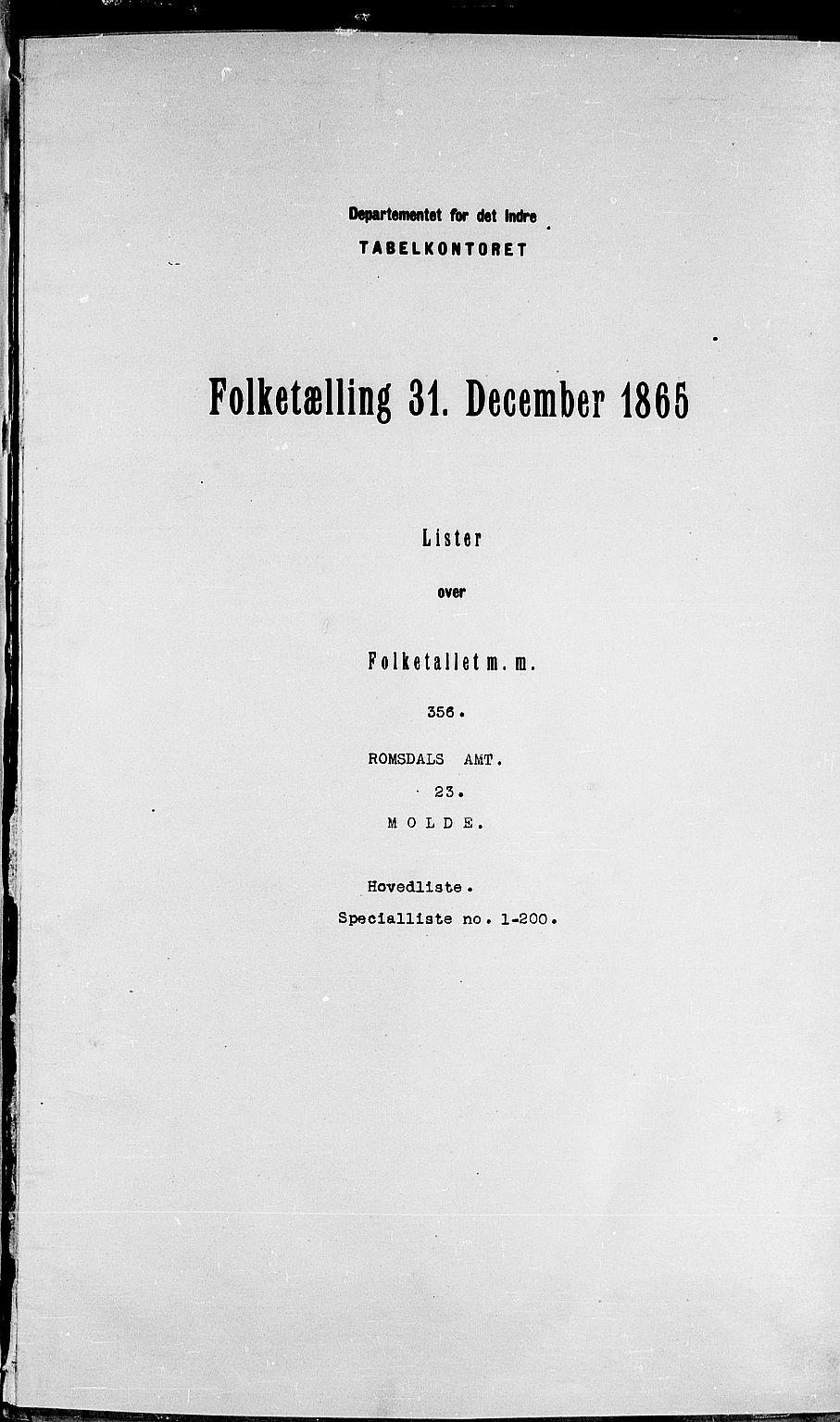 RA, Folketelling 1865 for 1502P Molde prestegjeld, 1865, s. 2
