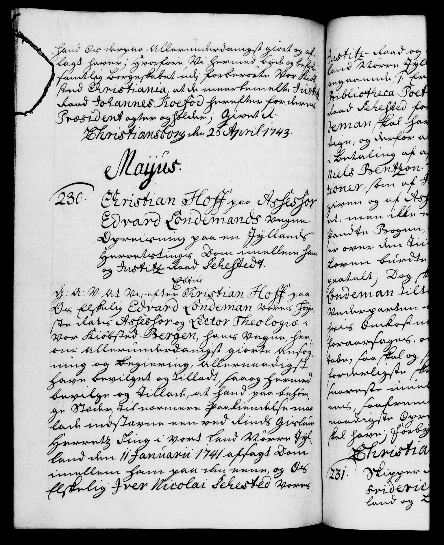 Danske Kanselli 1572-1799, RA/EA-3023/F/Fc/Fca/Fcaa/L0033: Norske registre, 1743-1744, s. 145b