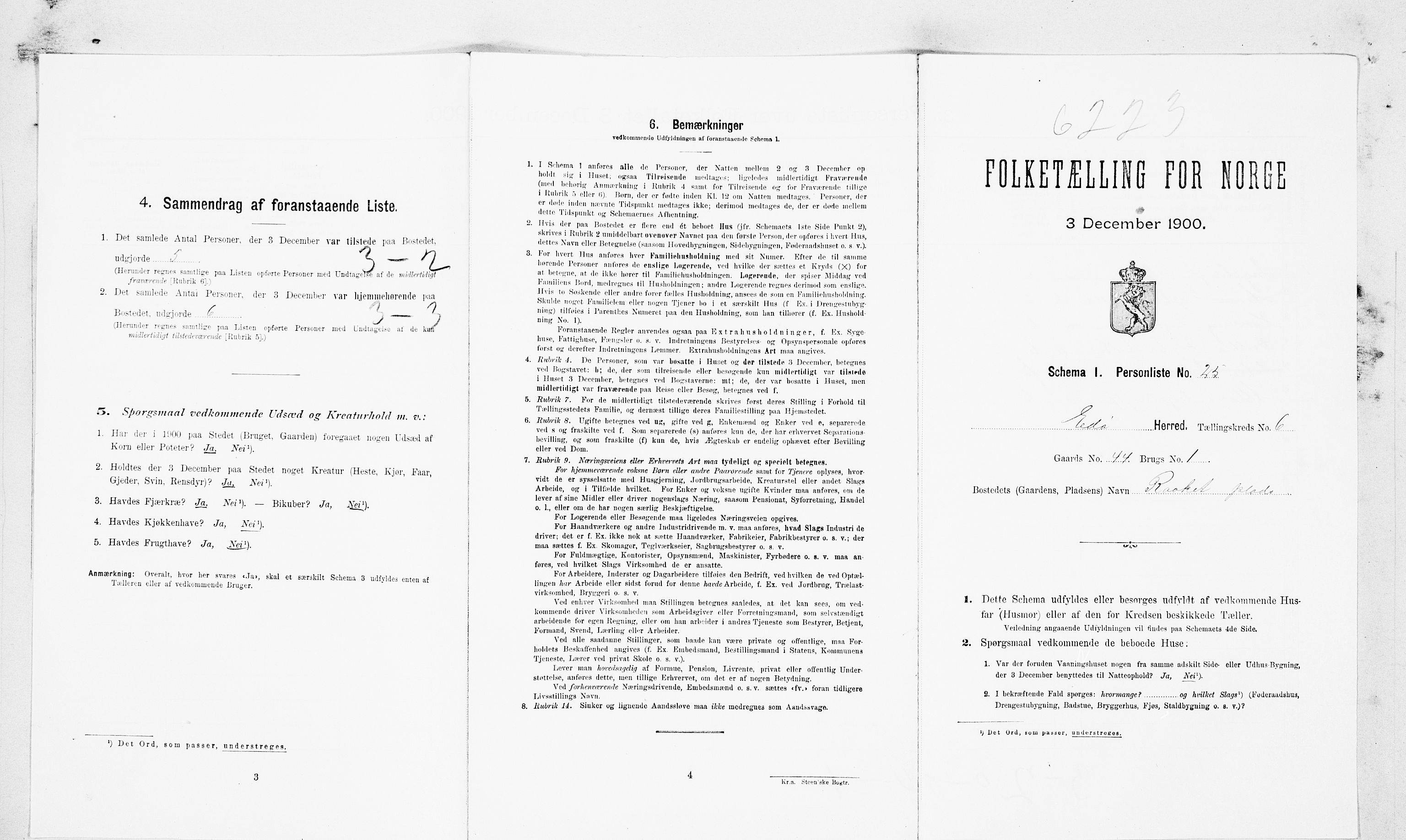 SAT, Folketelling 1900 for 1573 Edøy herred, 1900, s. 500