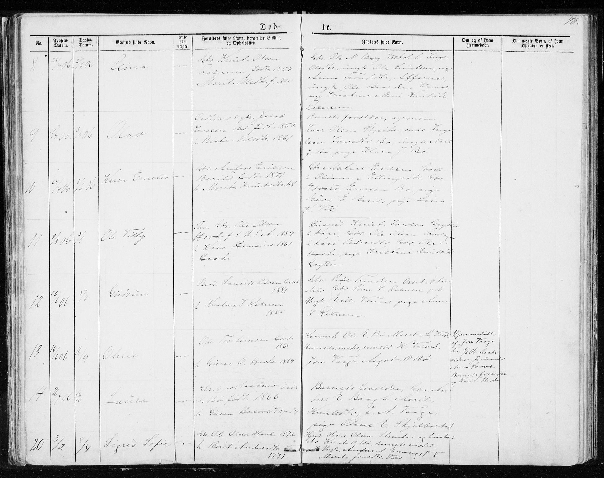 Ministerialprotokoller, klokkerbøker og fødselsregistre - Møre og Romsdal, SAT/A-1454/543/L0564: Klokkerbok nr. 543C02, 1867-1915, s. 76