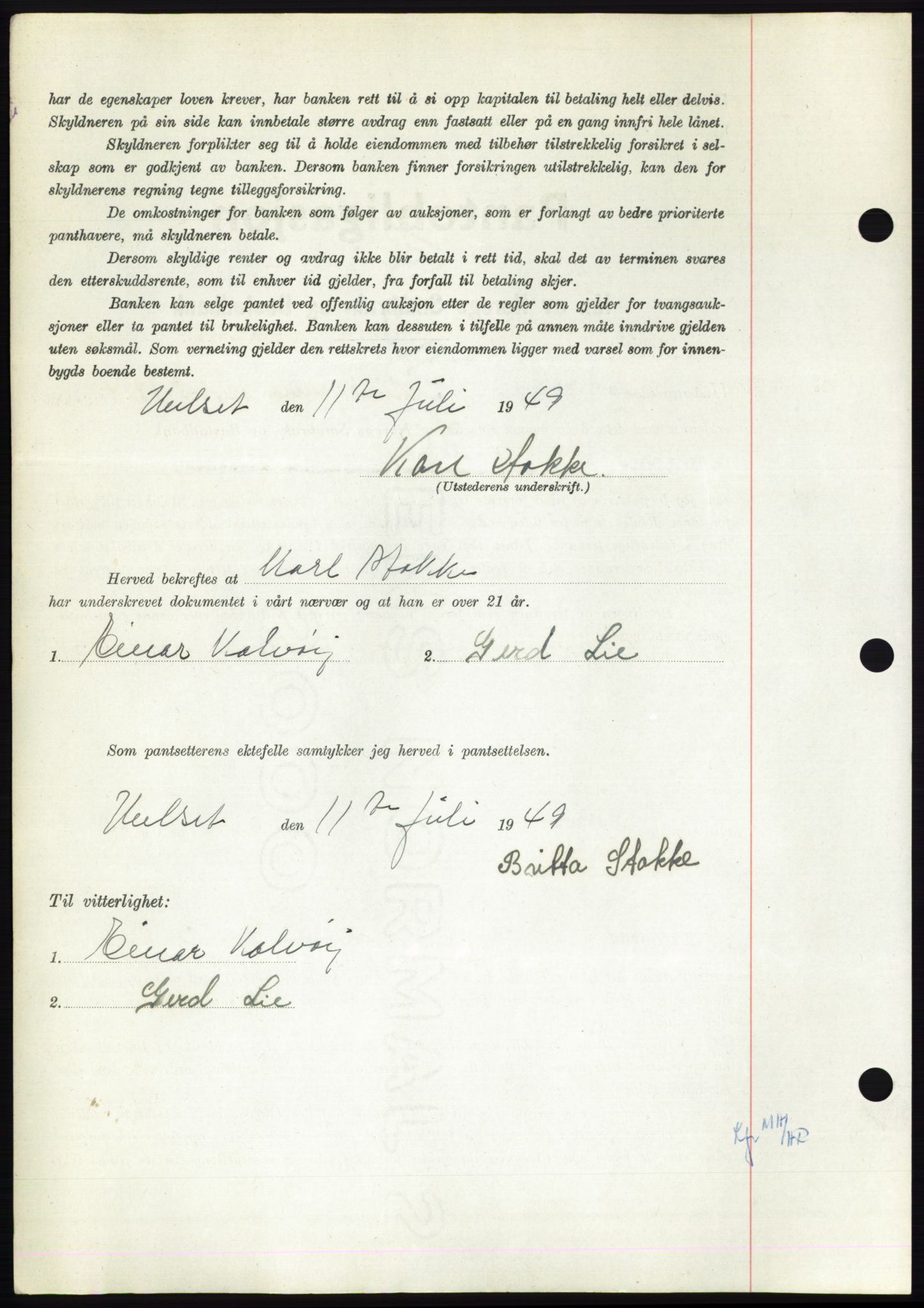 Nordmøre sorenskriveri, AV/SAT-A-4132/1/2/2Ca: Pantebok nr. B102, 1949-1949, Dagboknr: 2601/1949