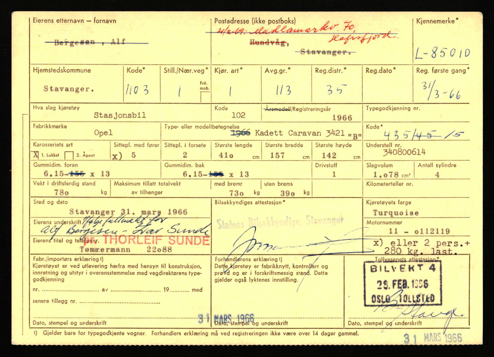 Stavanger trafikkstasjon, AV/SAST-A-101942/0/F/L0073: L-84100 - L-86499, 1930-1971, s. 927
