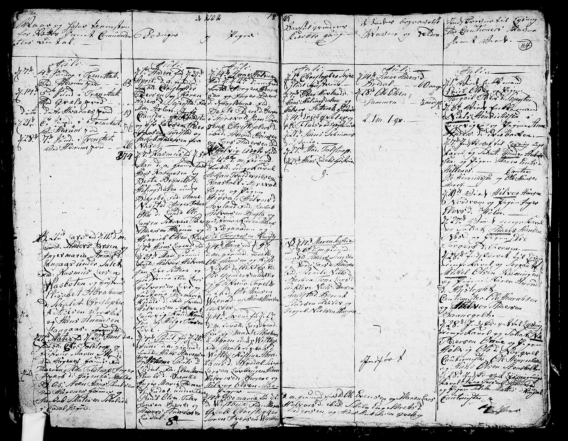 Hedrum kirkebøker, AV/SAKO-A-344/G/Ga/L0002: Klokkerbok nr. I 2, 1803-1817, s. 164