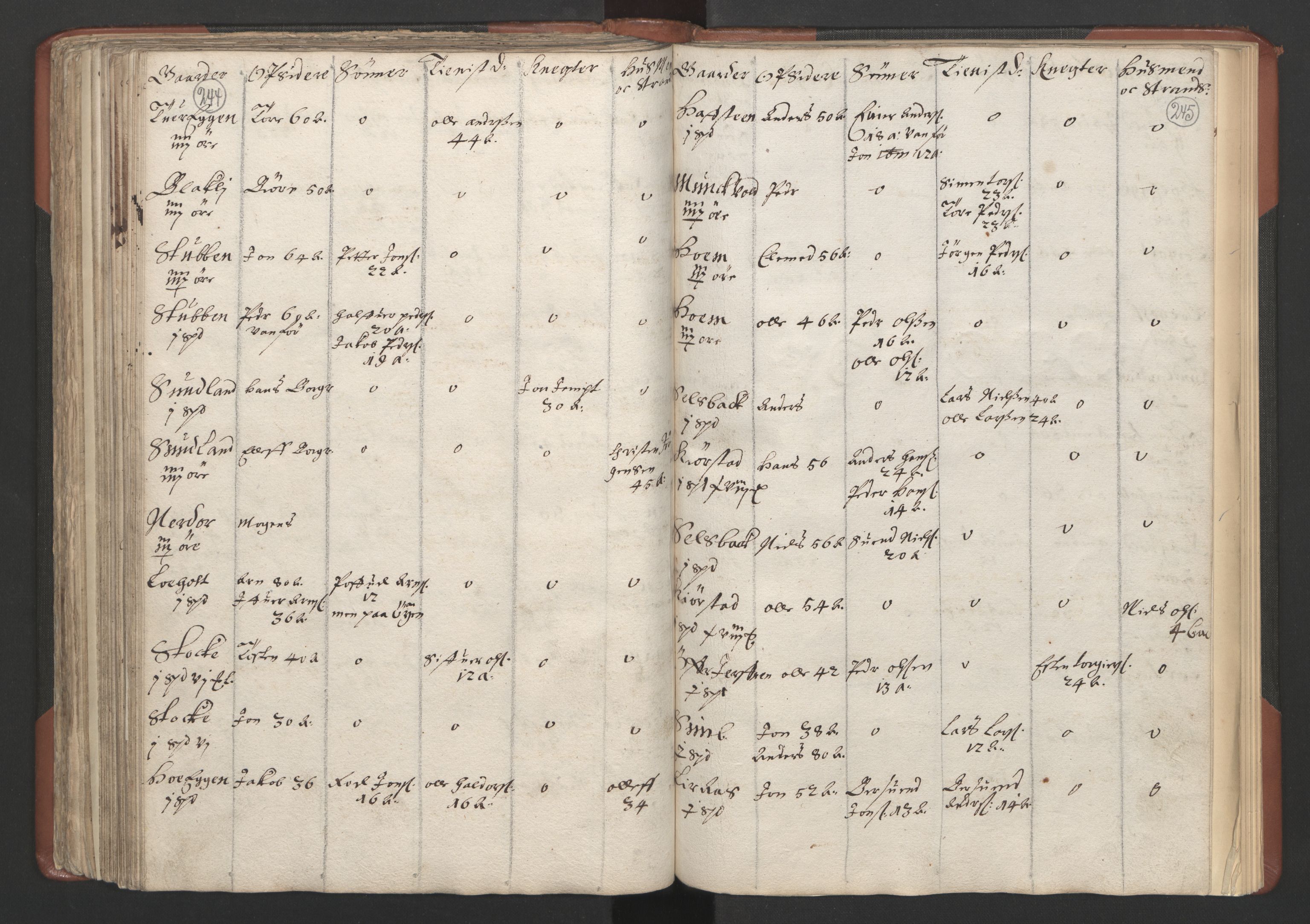 RA, Fogdenes og sorenskrivernes manntall 1664-1666, nr. 18: Gauldal fogderi, Strinda fogderi og Orkdal fogderi, 1664, s. 244-245