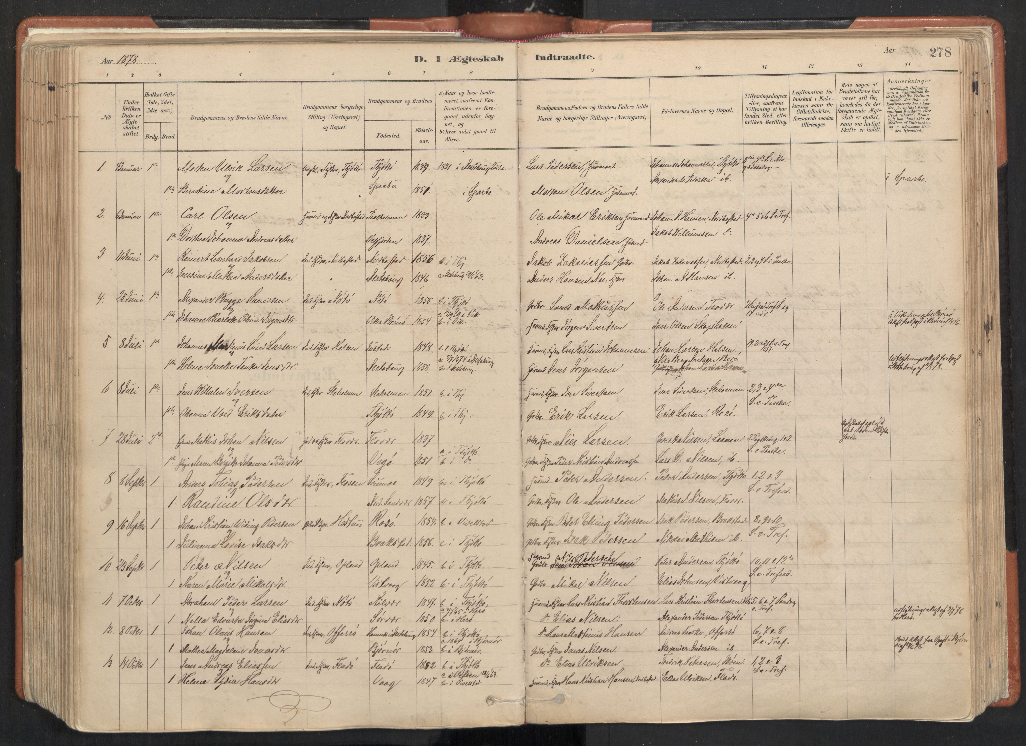 Ministerialprotokoller, klokkerbøker og fødselsregistre - Nordland, AV/SAT-A-1459/817/L0264: Ministerialbok nr. 817A04, 1878-1907, s. 278
