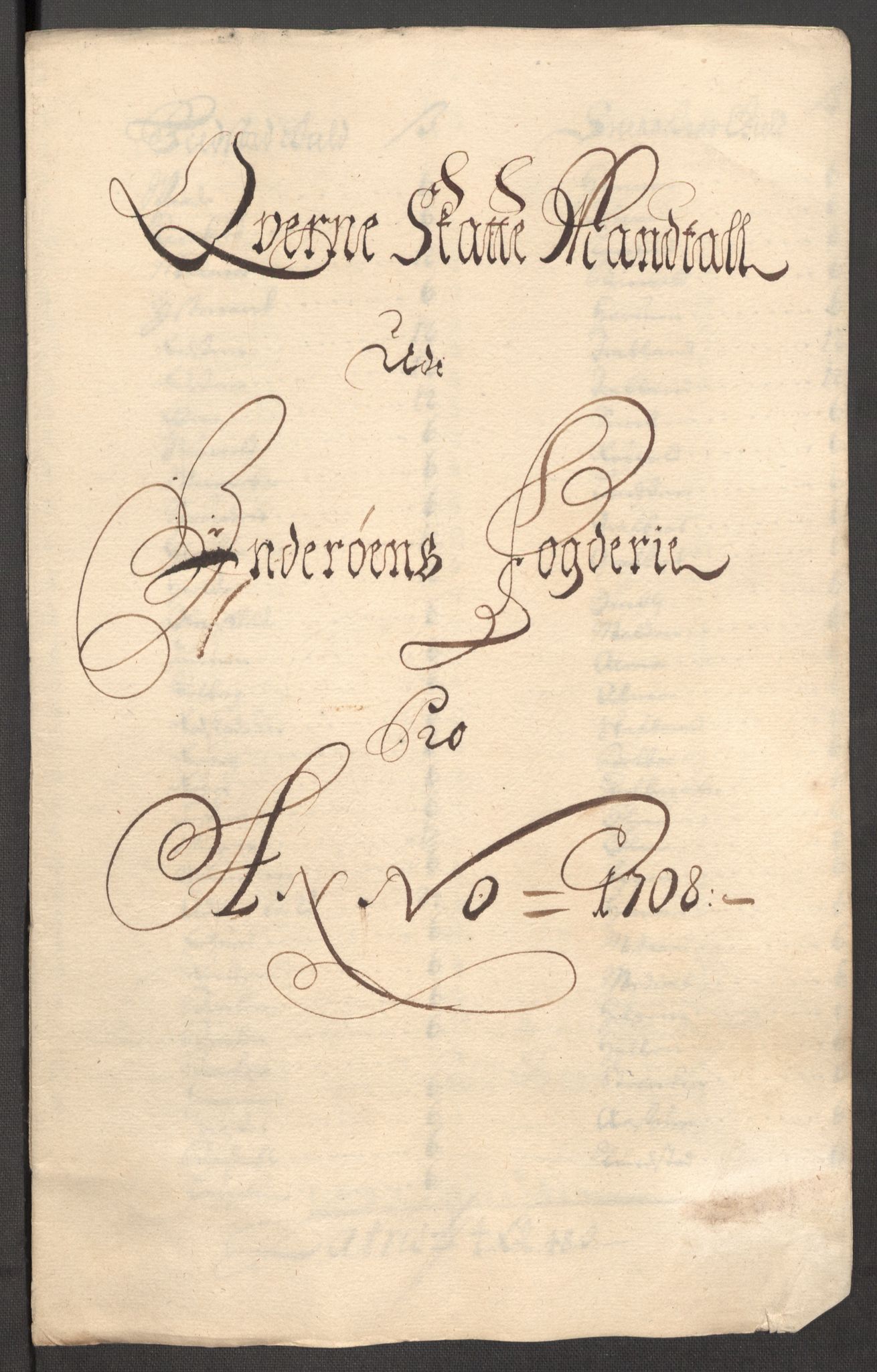 Rentekammeret inntil 1814, Reviderte regnskaper, Fogderegnskap, RA/EA-4092/R63/L4316: Fogderegnskap Inderøy, 1708, s. 139