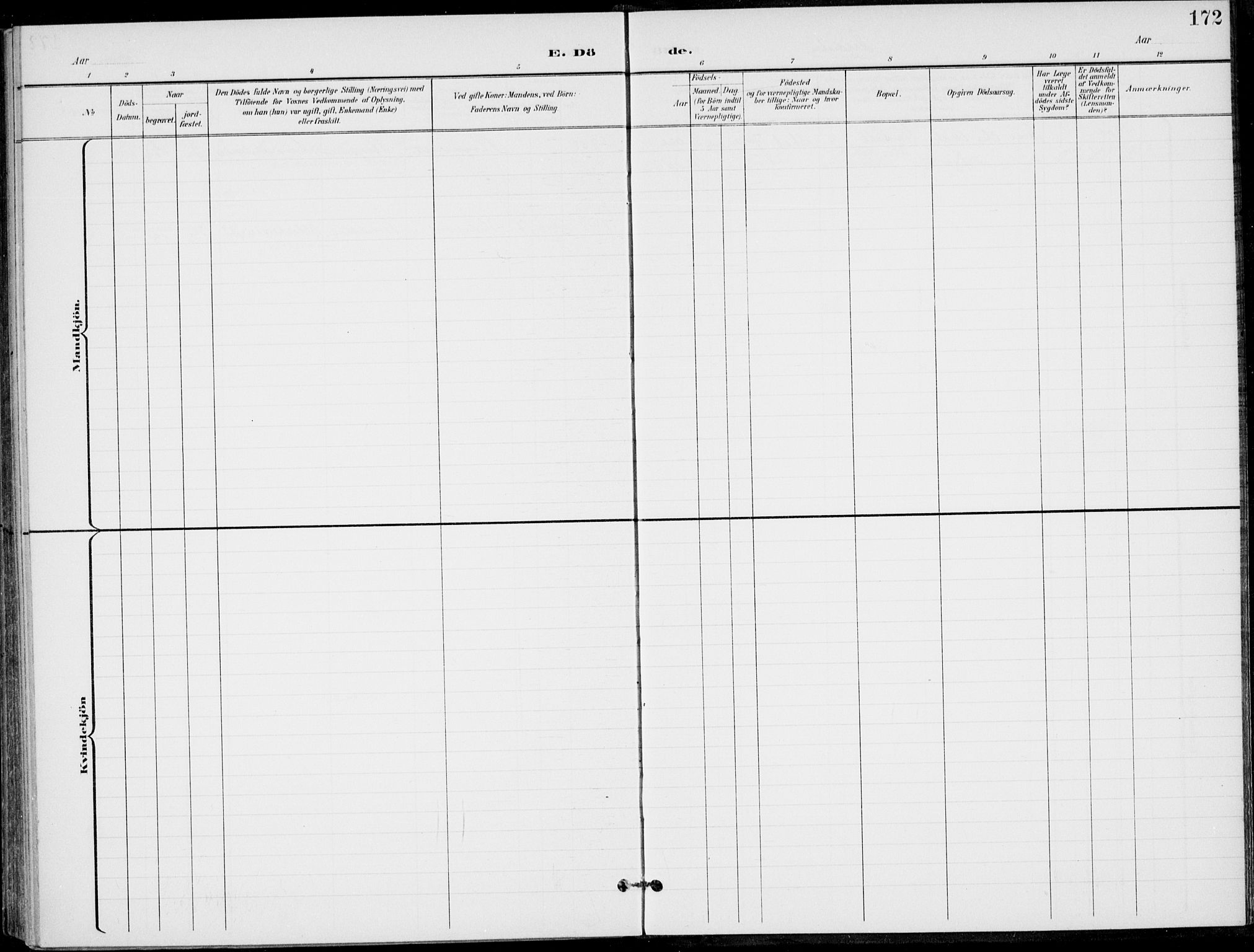 Ådal kirkebøker, AV/SAKO-A-248/F/Fb/L0002: Ministerialbok nr. II 2, 1898-1917, s. 172