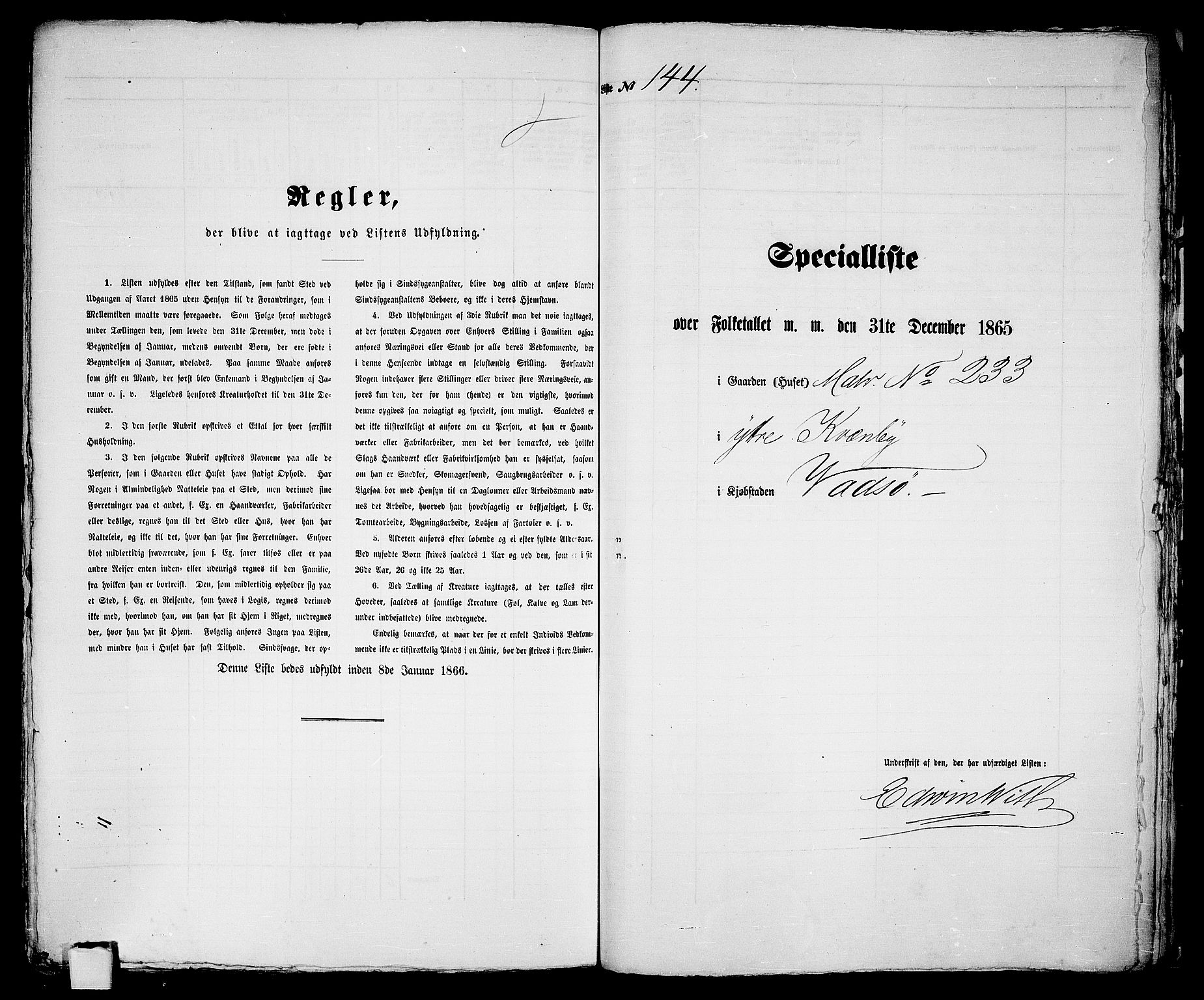 RA, Folketelling 1865 for 2003B Vadsø prestegjeld, Vadsø kjøpstad, 1865, s. 294