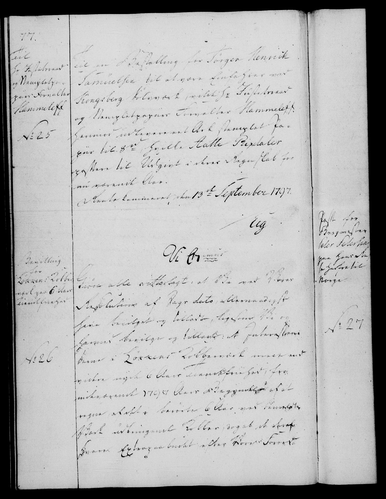 Rentekammeret, Renteskriverkontorene, RA/EA-3115/M/Mg/Mga/L0001: Ekspedisjonsprotokoll med register (merket RK 54.18), 1791-1814, s. 77