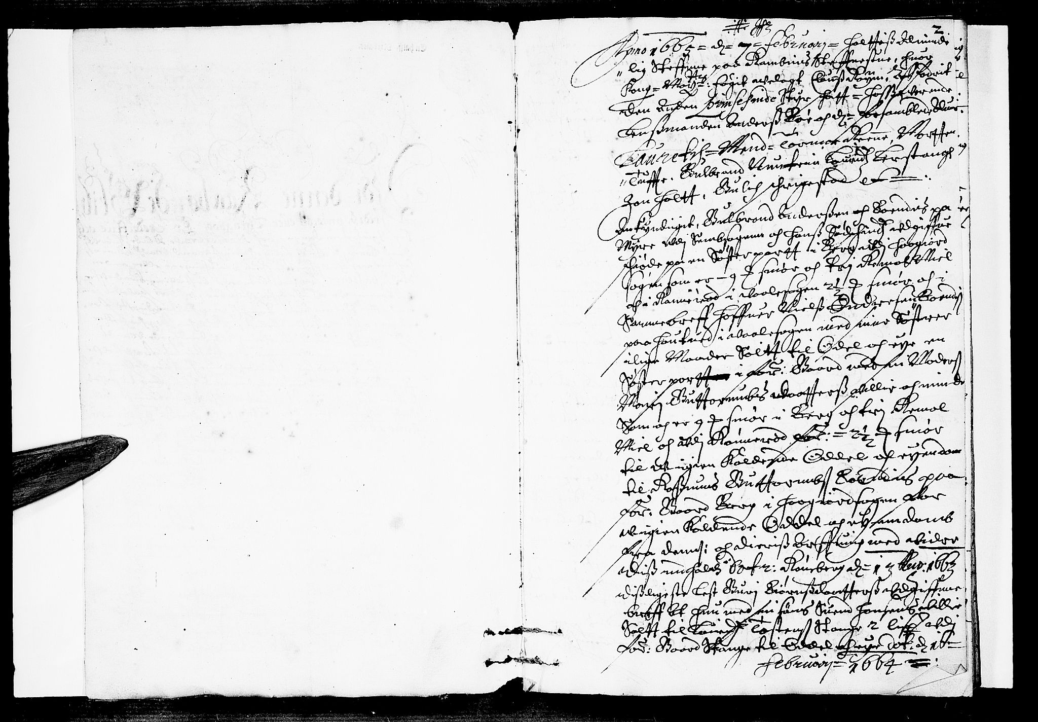 Jarlsberg-sorenskriveriene, SAKO/A-79/F/Fa/L0011: Tingbok, 1665, s. 2