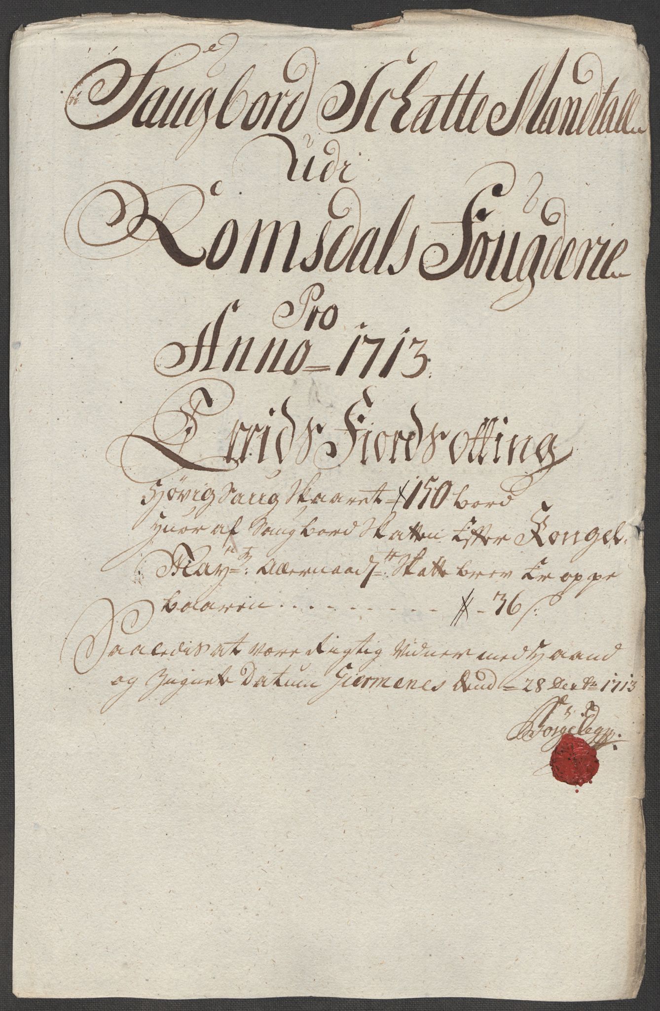 Rentekammeret inntil 1814, Reviderte regnskaper, Fogderegnskap, AV/RA-EA-4092/R55/L3662: Fogderegnskap Romsdal, 1713-1714, s. 85