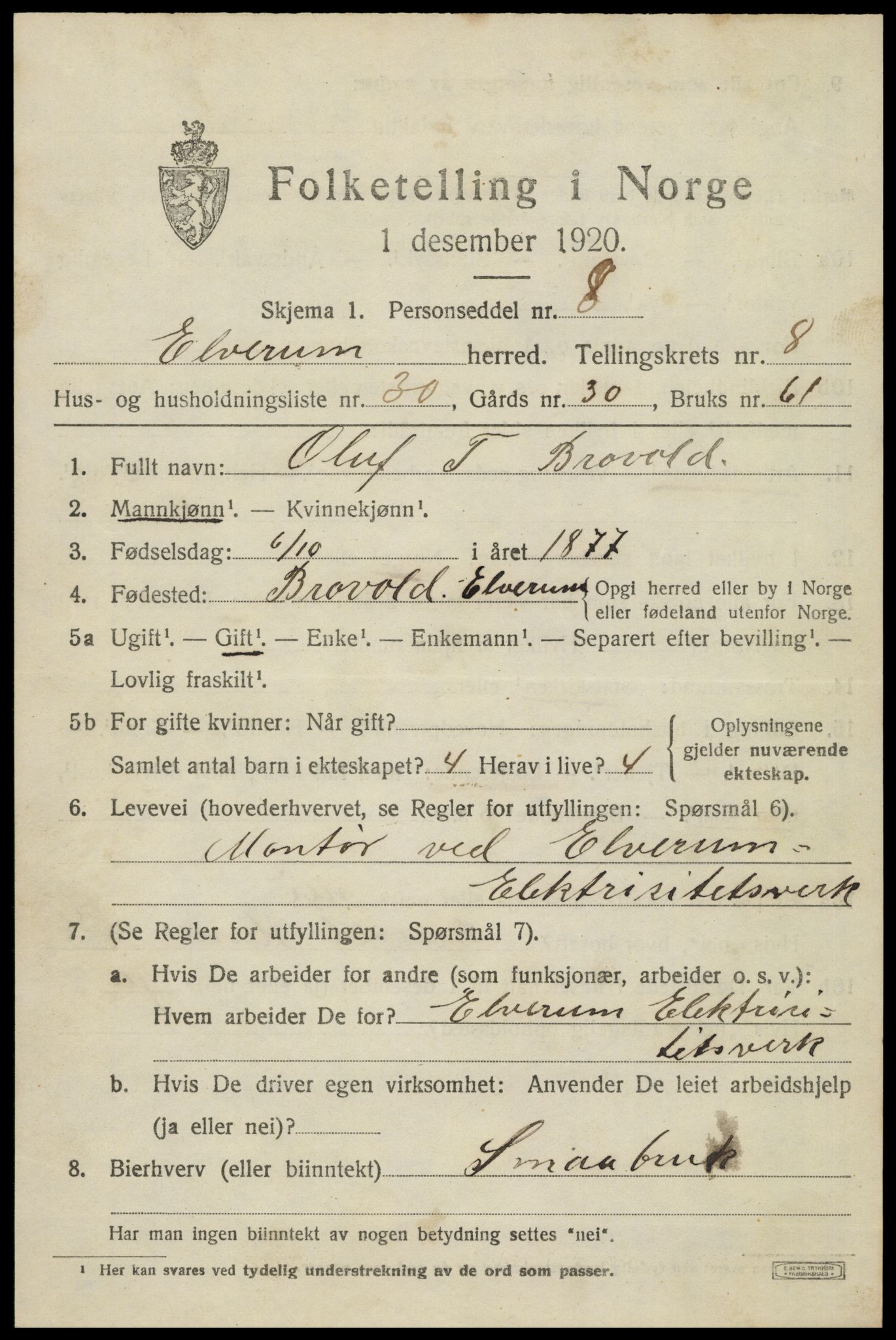 SAH, Folketelling 1920 for 0427 Elverum herred, 1920, s. 13738