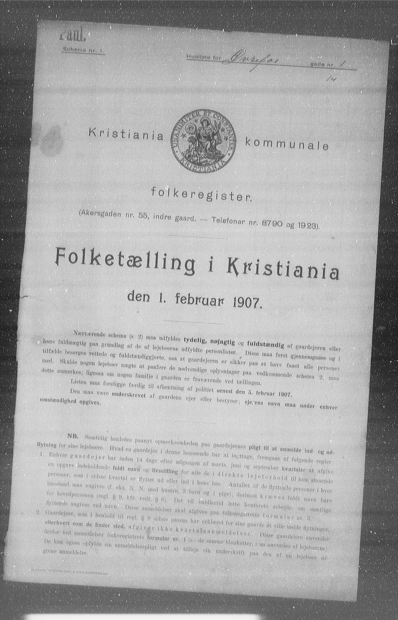 OBA, Kommunal folketelling 1.2.1907 for Kristiania kjøpstad, 1907, s. 66102