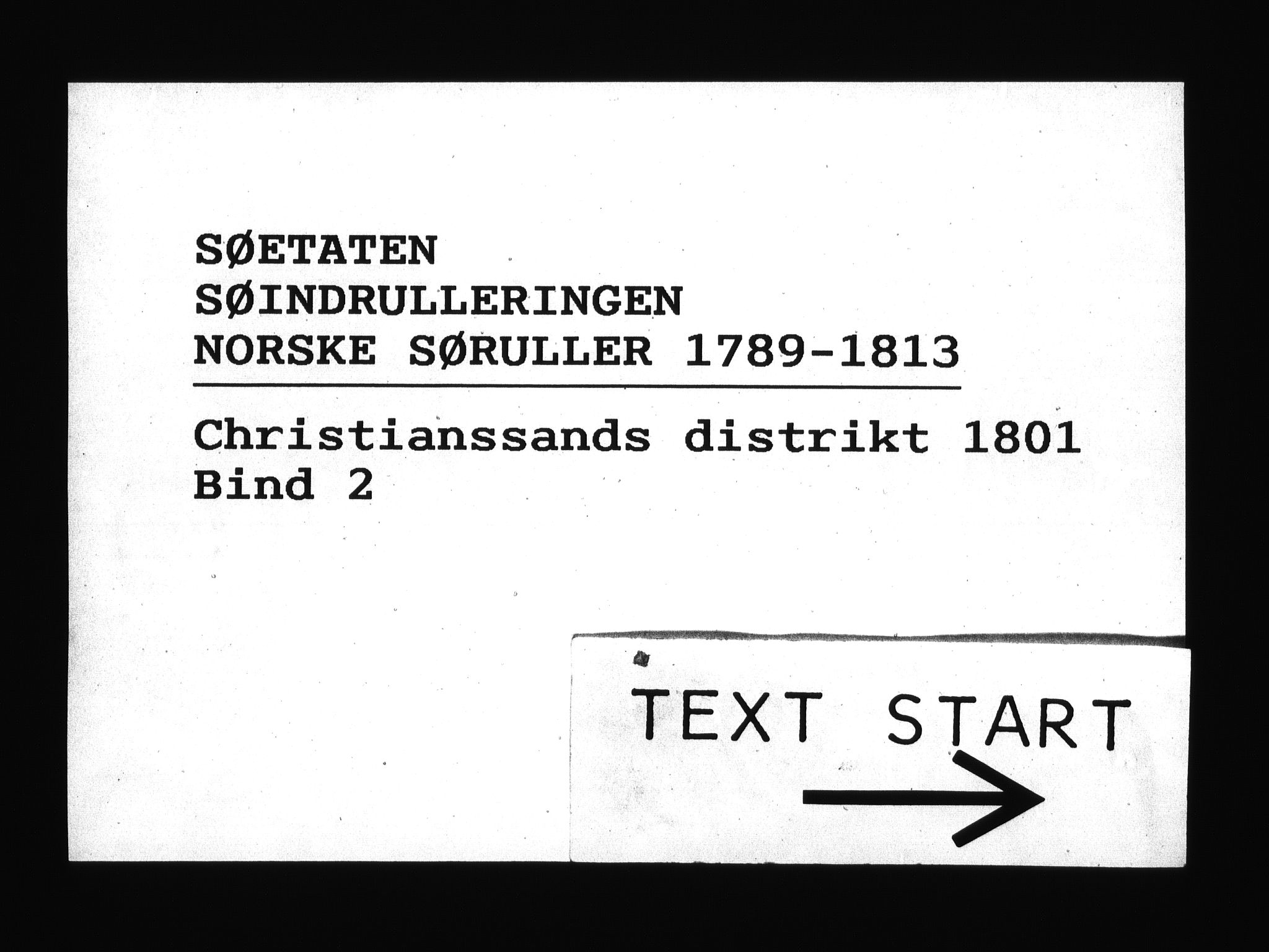 Sjøetaten, AV/RA-EA-3110/F/L0043: Kristiansand distrikt, bind 2, 1801