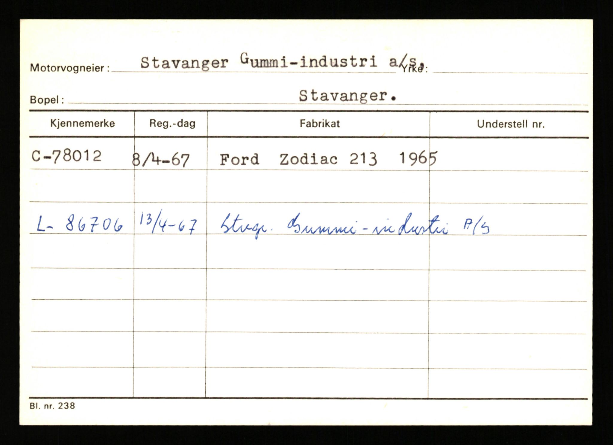 Stavanger trafikkstasjon, SAST/A-101942/0/G/L0008: Registreringsnummer: 67519 - 84533, 1930-1971, s. 1355