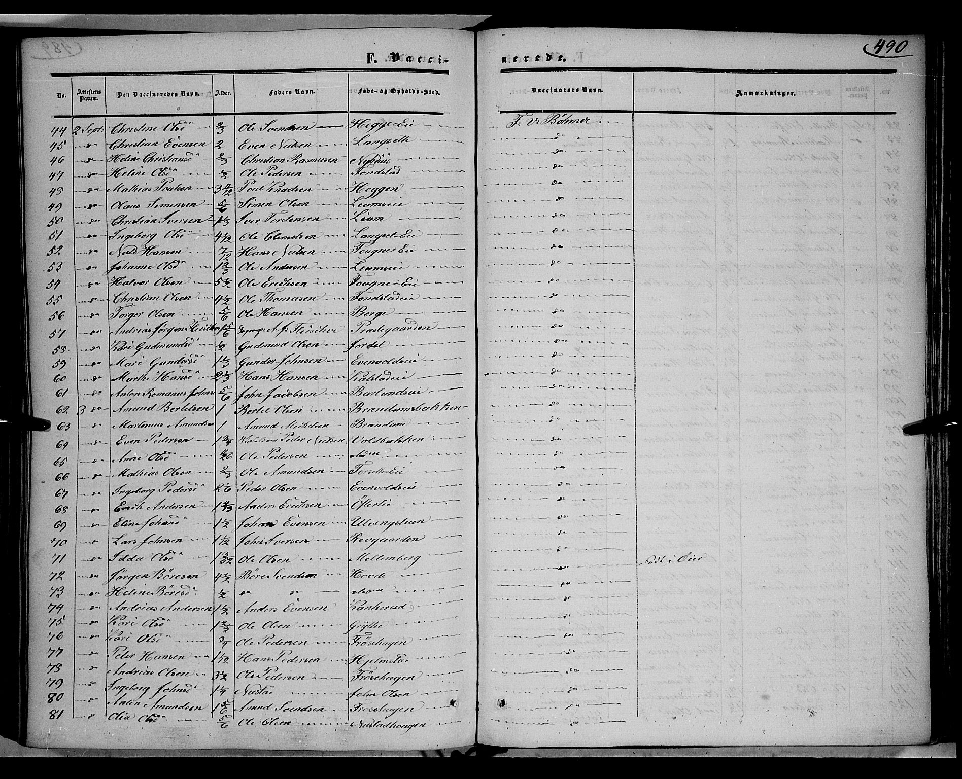 Gausdal prestekontor, AV/SAH-PREST-090/H/Ha/Haa/L0008: Ministerialbok nr. 8, 1850-1861, s. 490