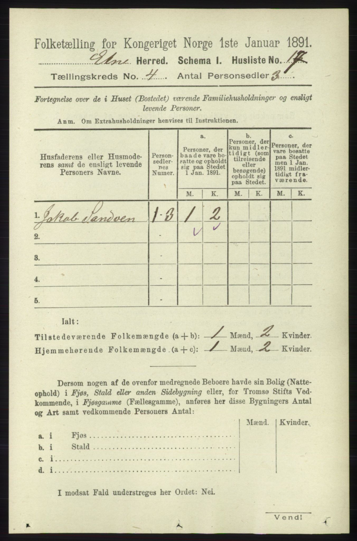 RA, Folketelling 1891 for 1211 Etne herred, 1891, s. 847